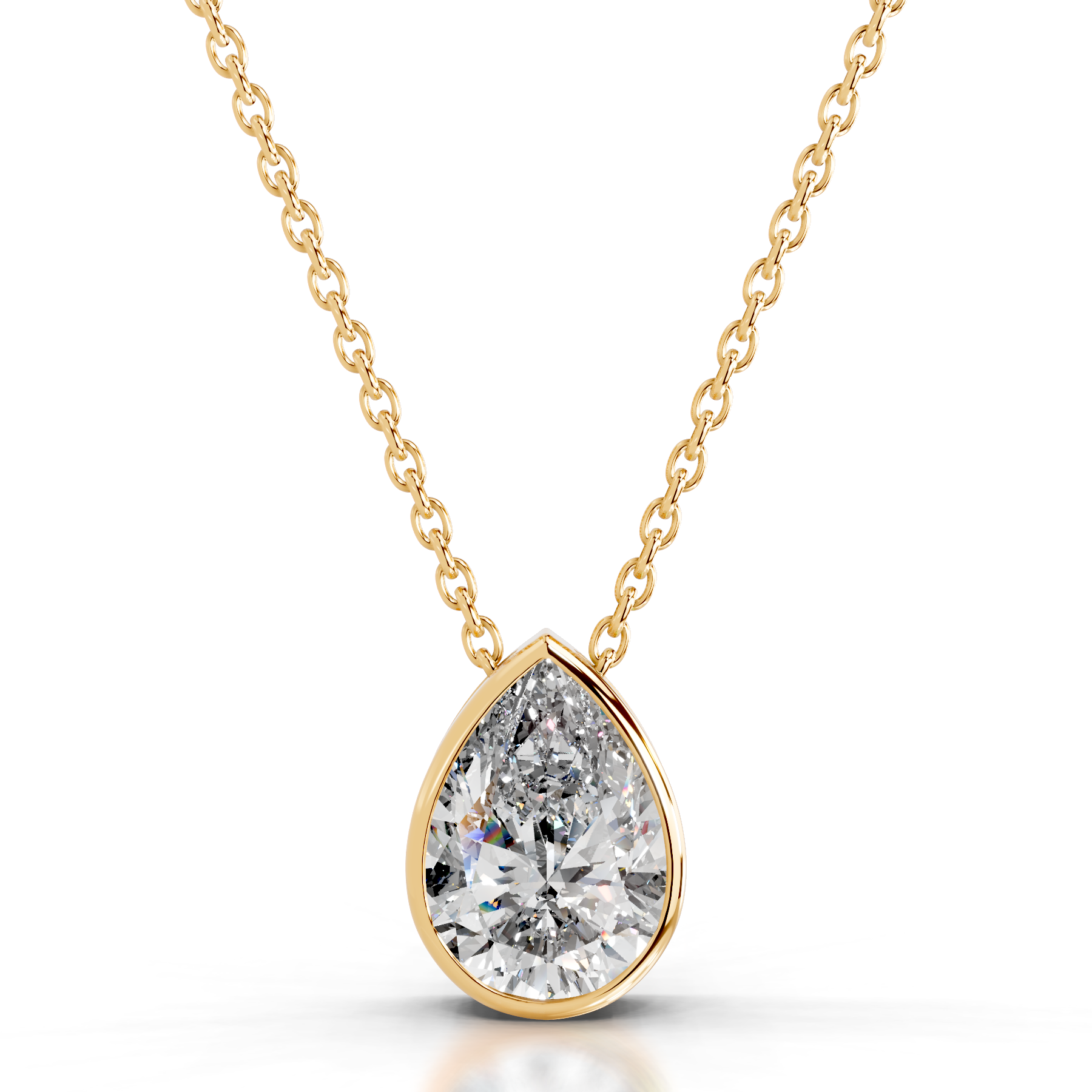 Gianna Lab Grown Diamond Pendant   (2 Carat) -18K Yellow Gold (RTS)