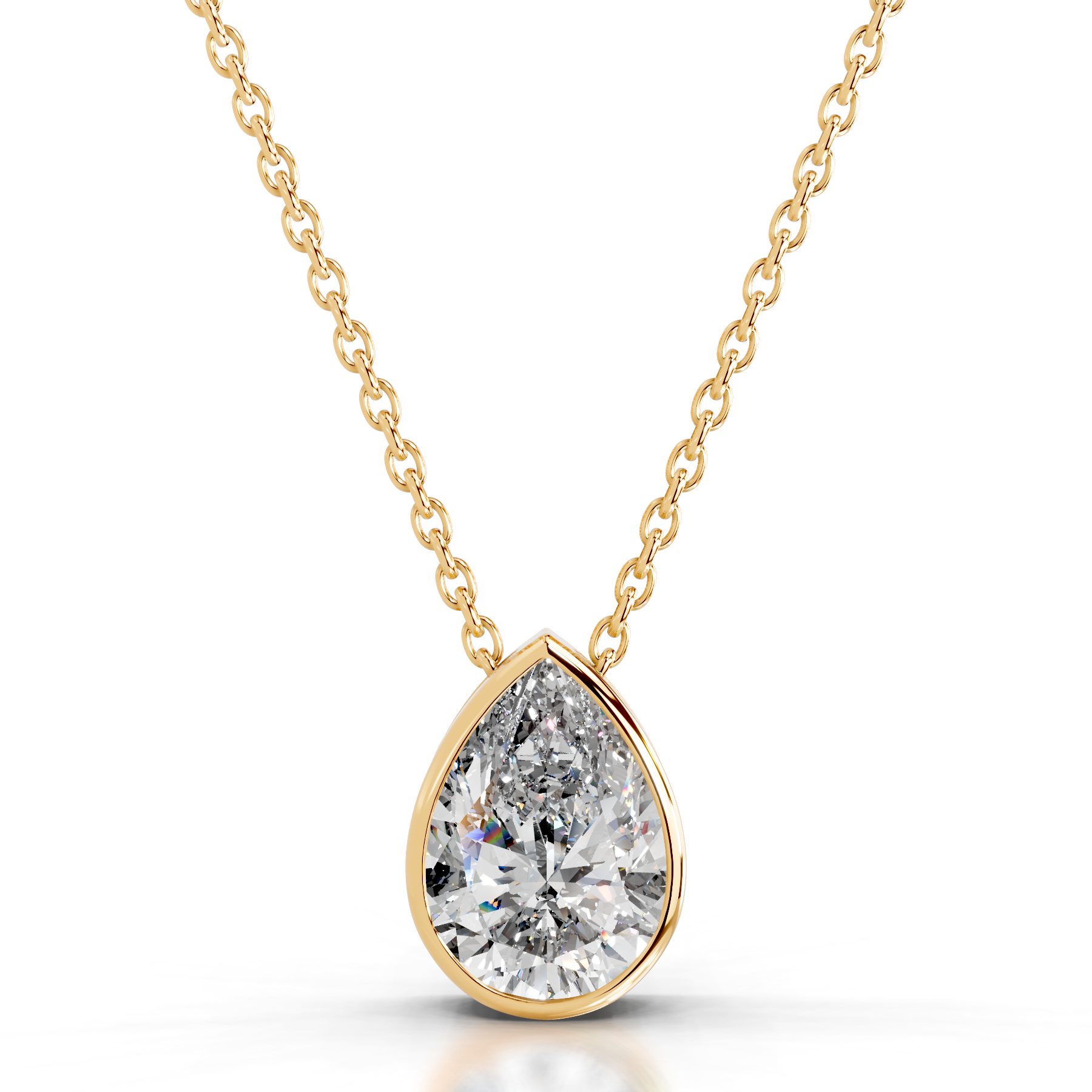Gianna Diamond Pendant (2 Carat) -18K Yellow Gold - Main Stone 4.05 Carat