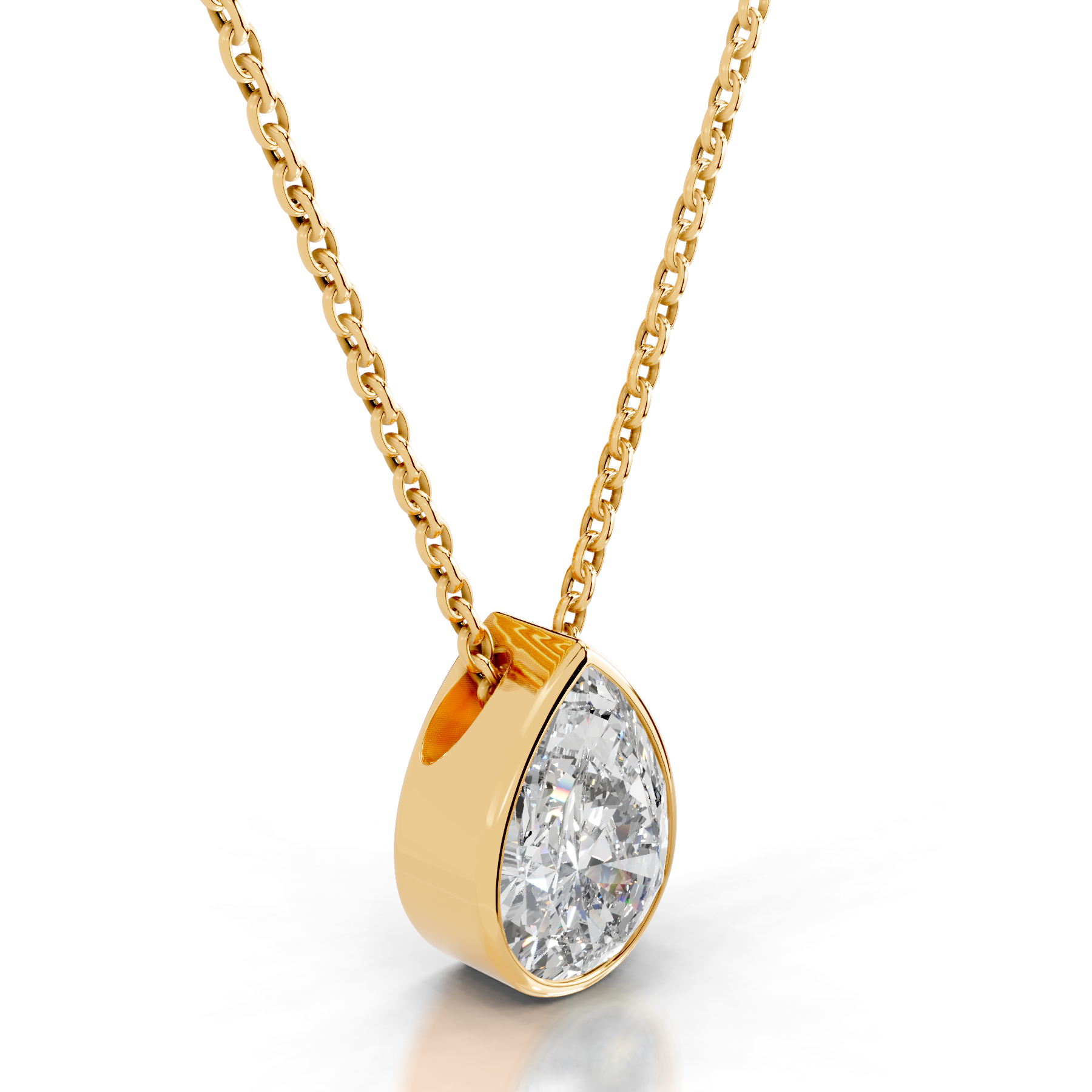 Gianna Lab Grown Diamond Pendant   (2 Carat) -18K Yellow Gold (RTS)