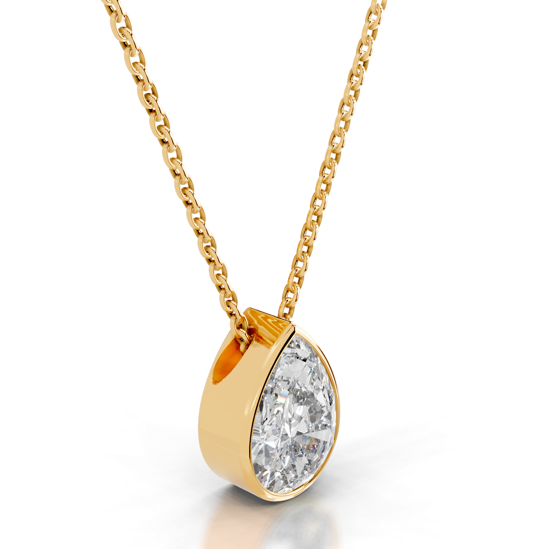 Gianna Diamond Pendant (2 Carat) -18K Yellow Gold - Main Stone 4.05 Carat