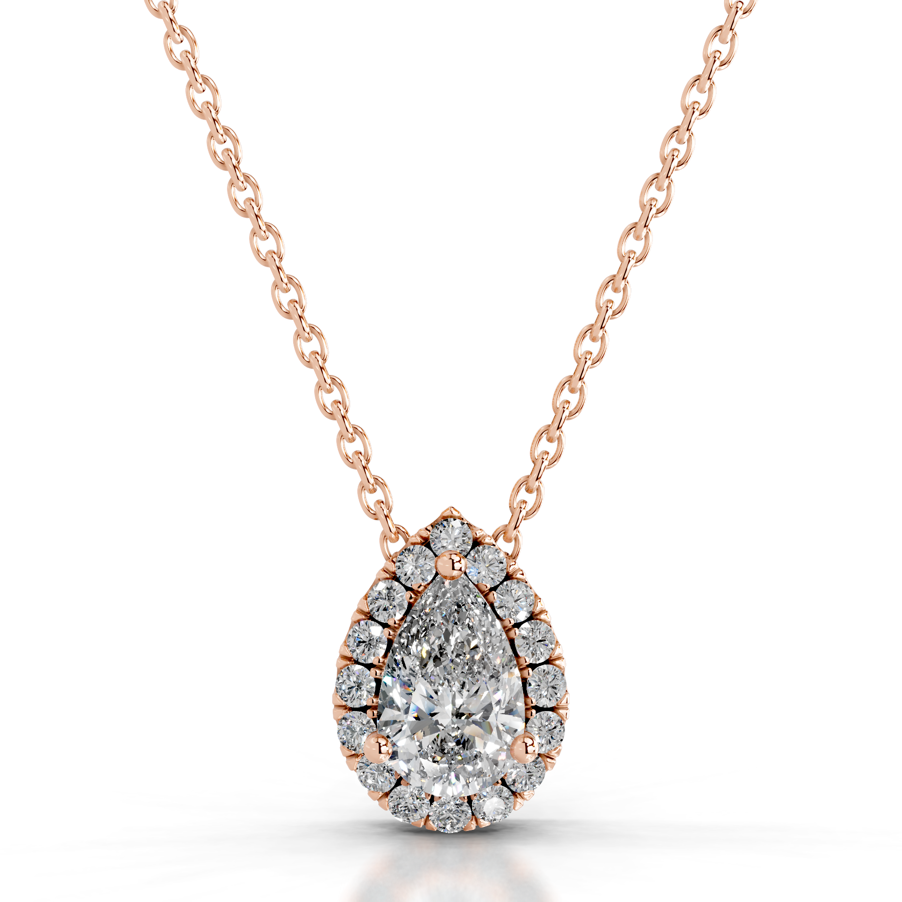 Chantal Diamond Pendant   (1.2 Carat) -14K Rose Gold