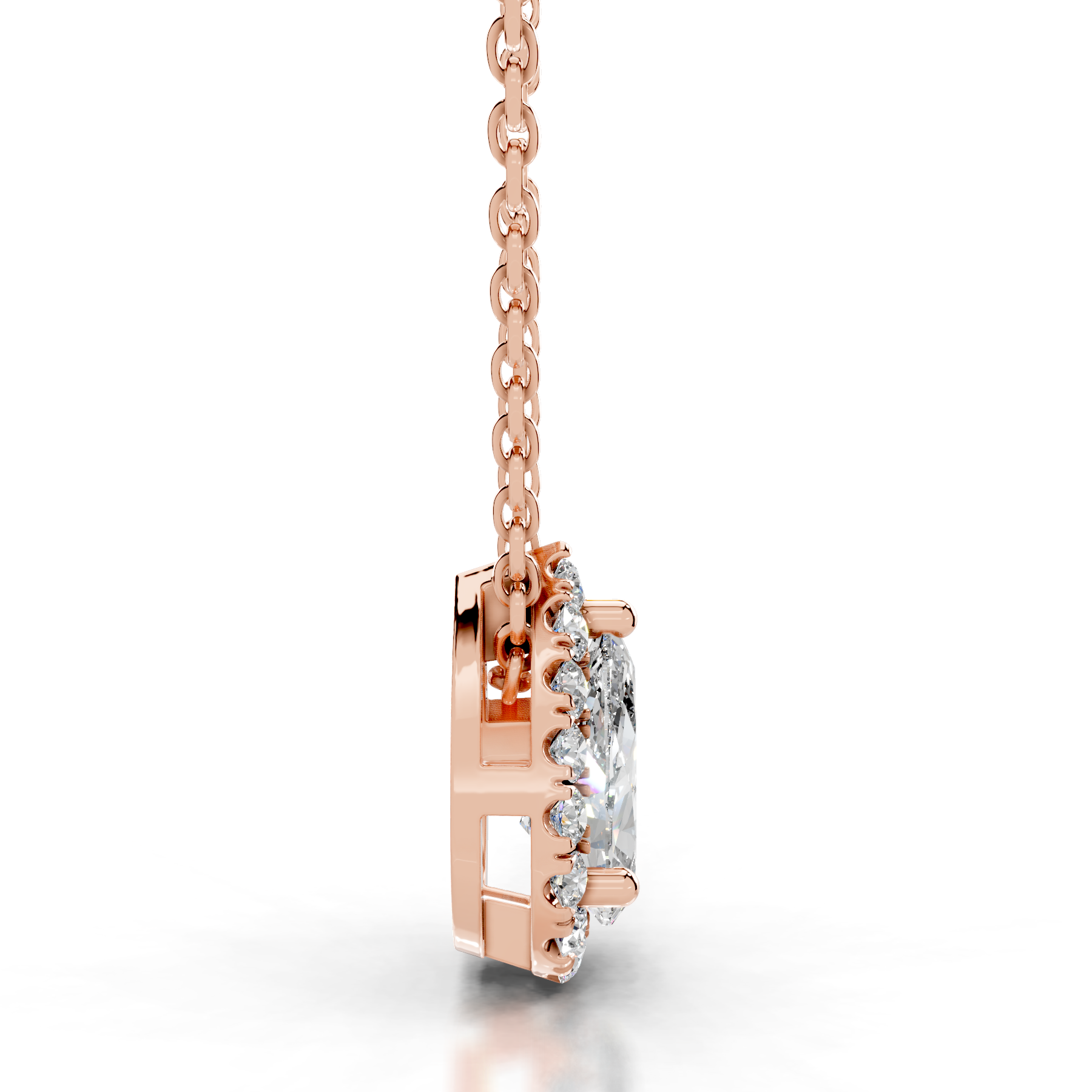 Chantal Diamond Pendant   (1.2 Carat) -14K Rose Gold