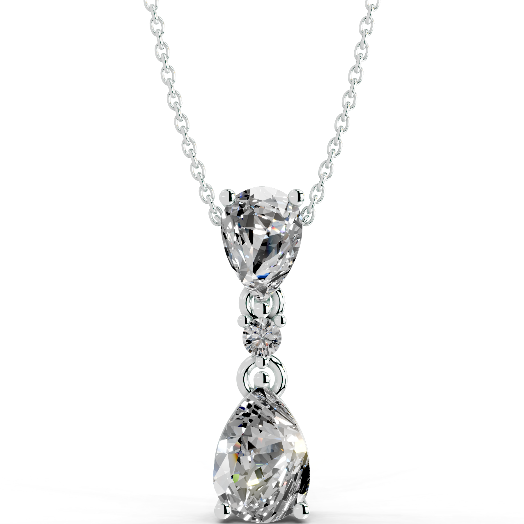 Desiree Diamond Pendant   (3.20 Carat) -14K White Gold