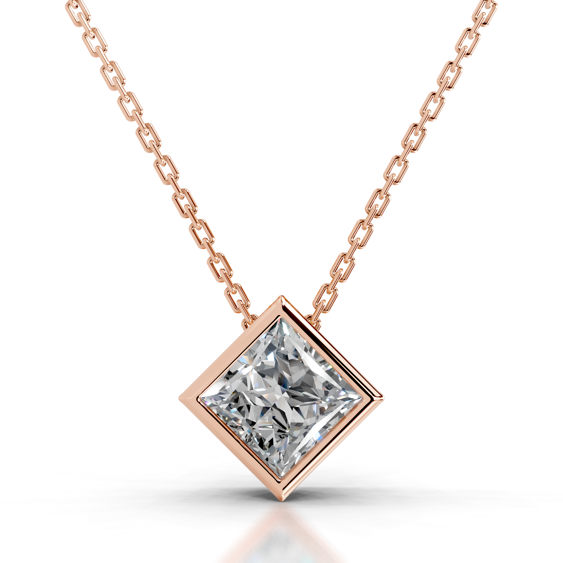 Petit Brianna Lab Grown Diamond Pendant -14K Rose Gold