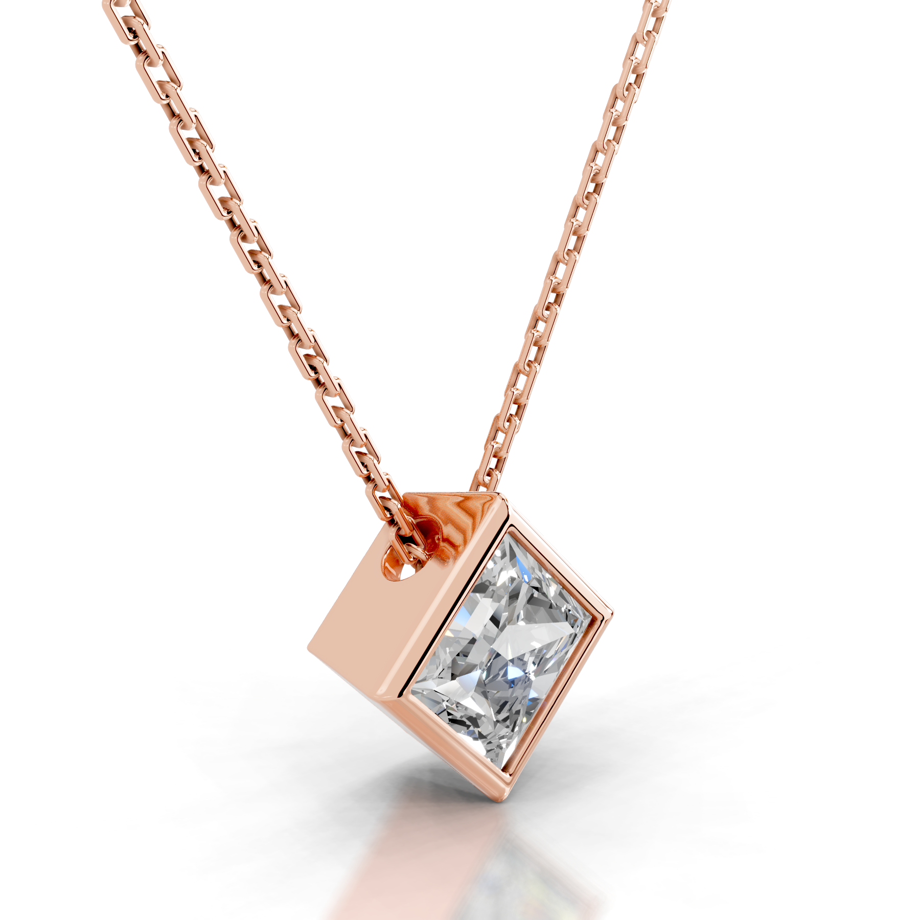 Petit Brianna Lab Grown Diamond Pendant -14K Rose Gold