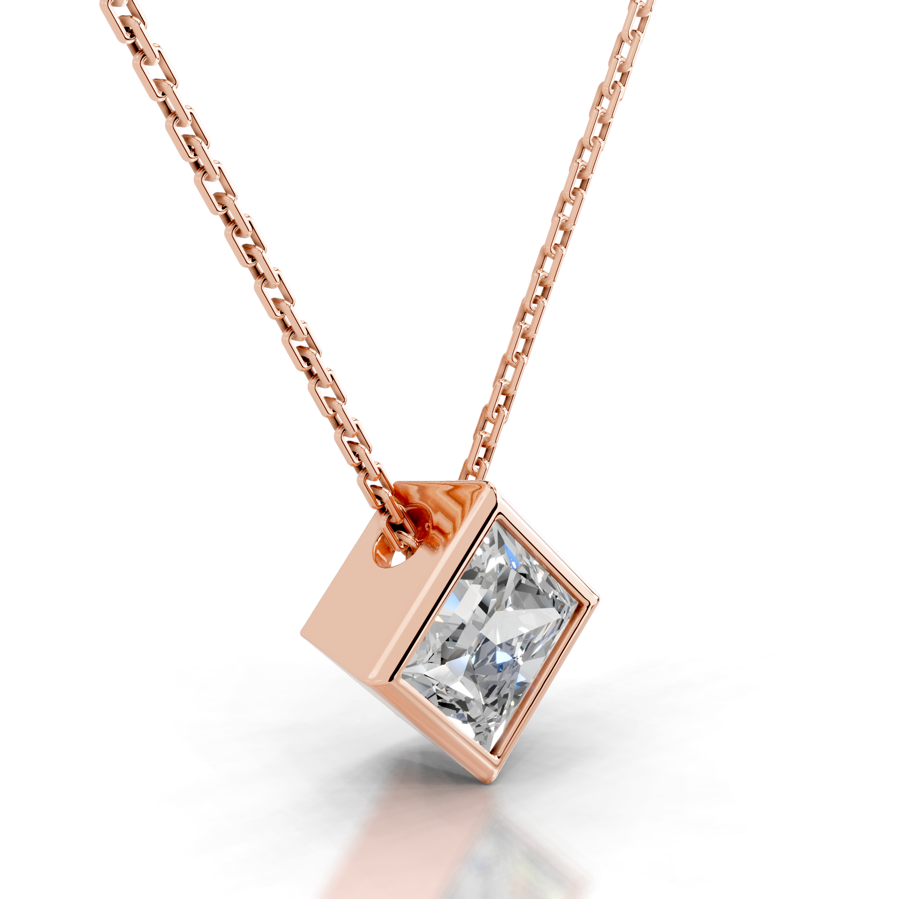 Brianna Diamond Pendant (2 Carat) -14K Rose Gold - Main Stone 2.07 Carat