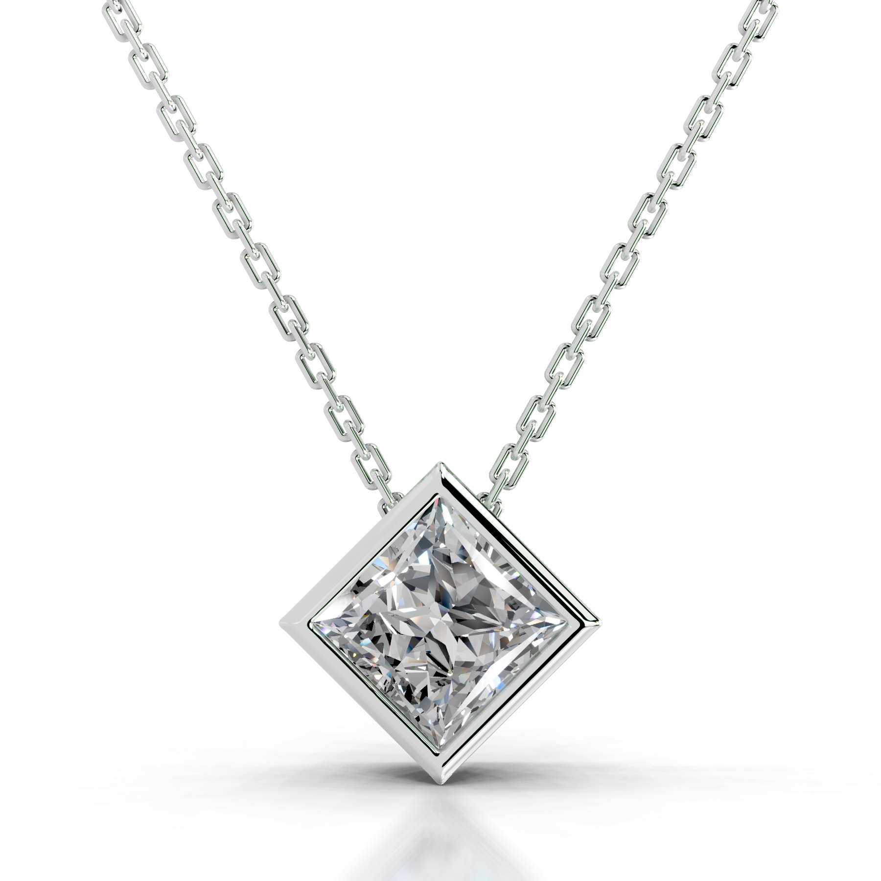 Brianna Diamond Pendant   (2 Carat) -18K White Gold