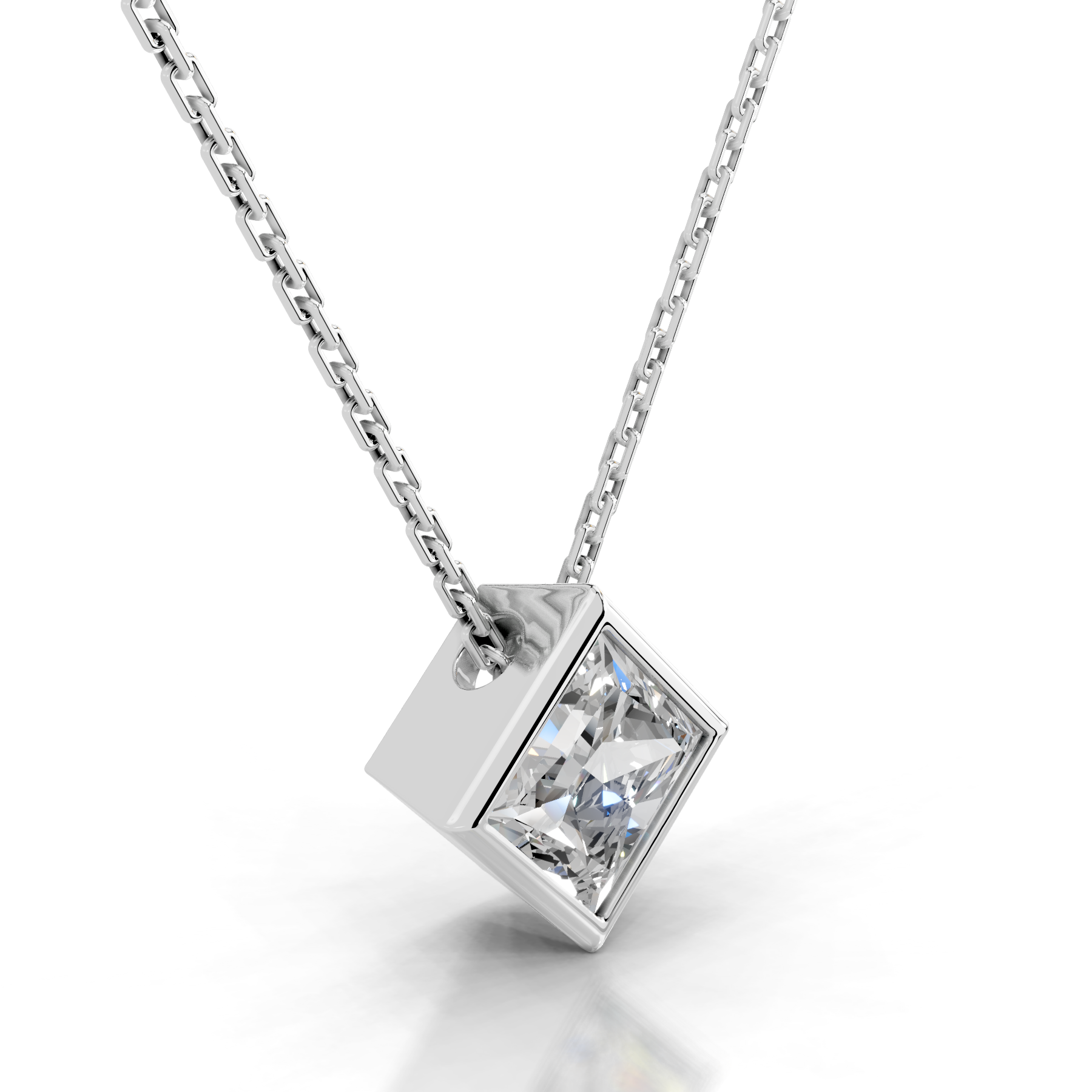 Brianna Diamond Pendant   (2 Carat) -18K White Gold