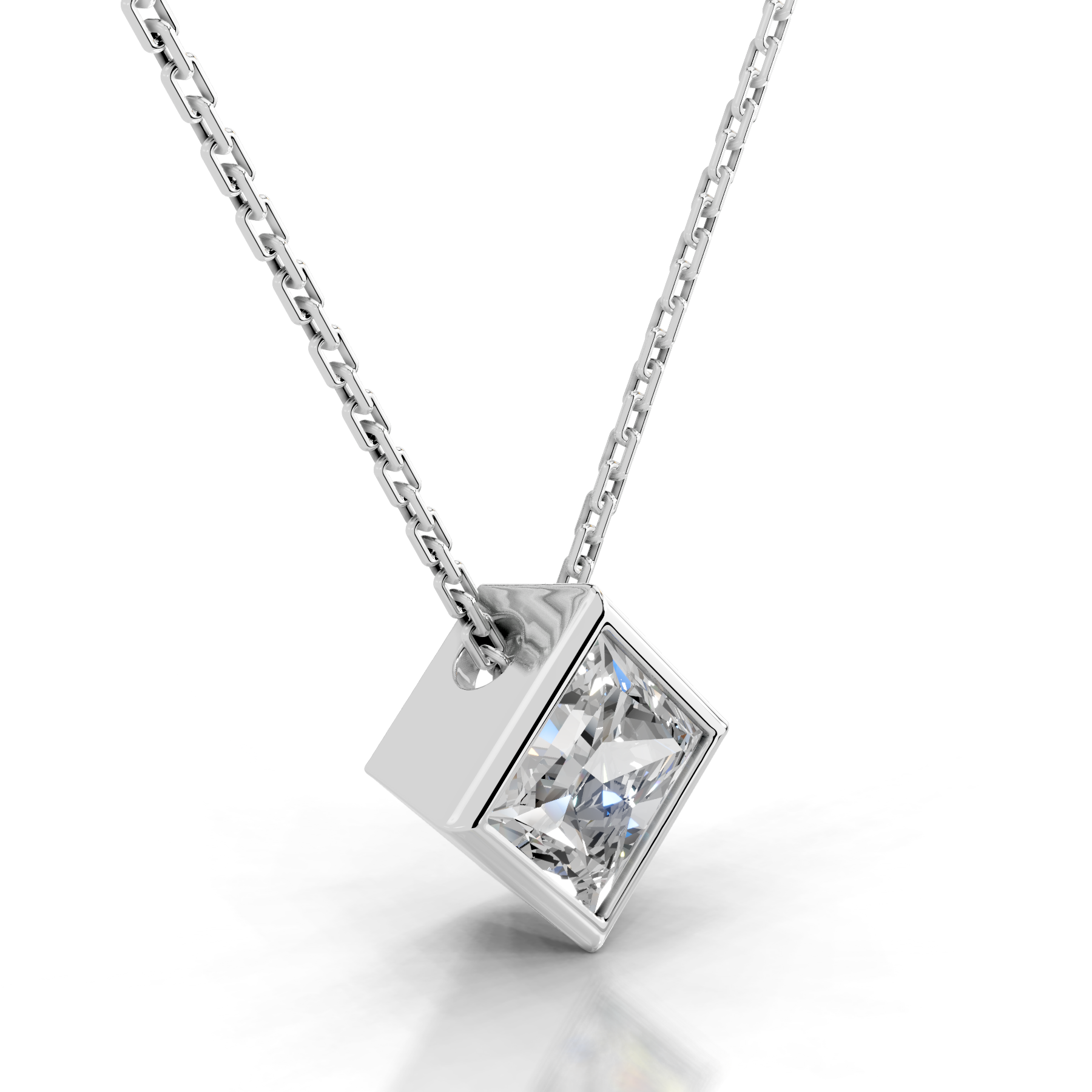 Brianna Diamond Pendant   (2 Carat) -14K White Gold