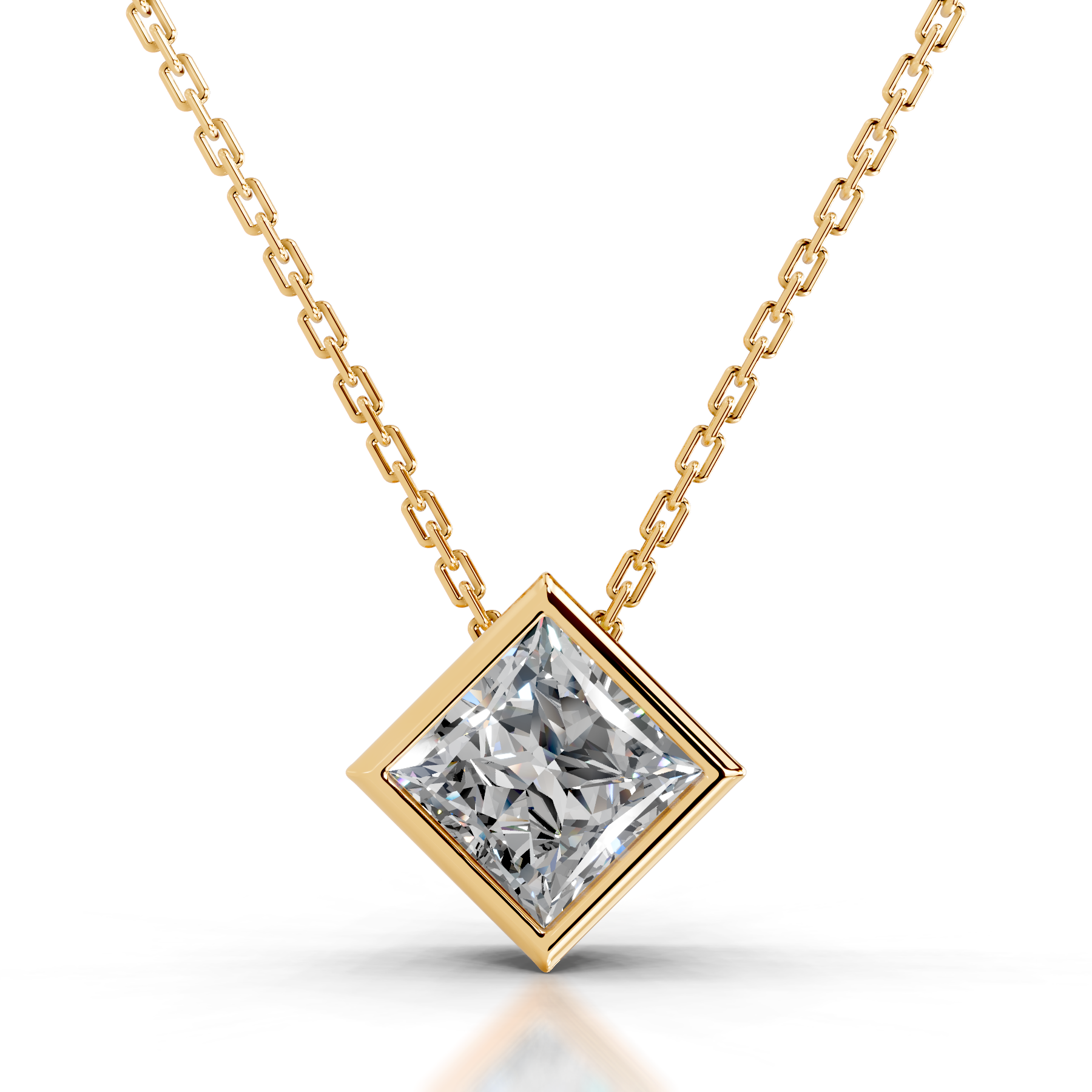 Brianna Lab Grown Diamond Pendant   (2 Carat) -18K Yellow Gold