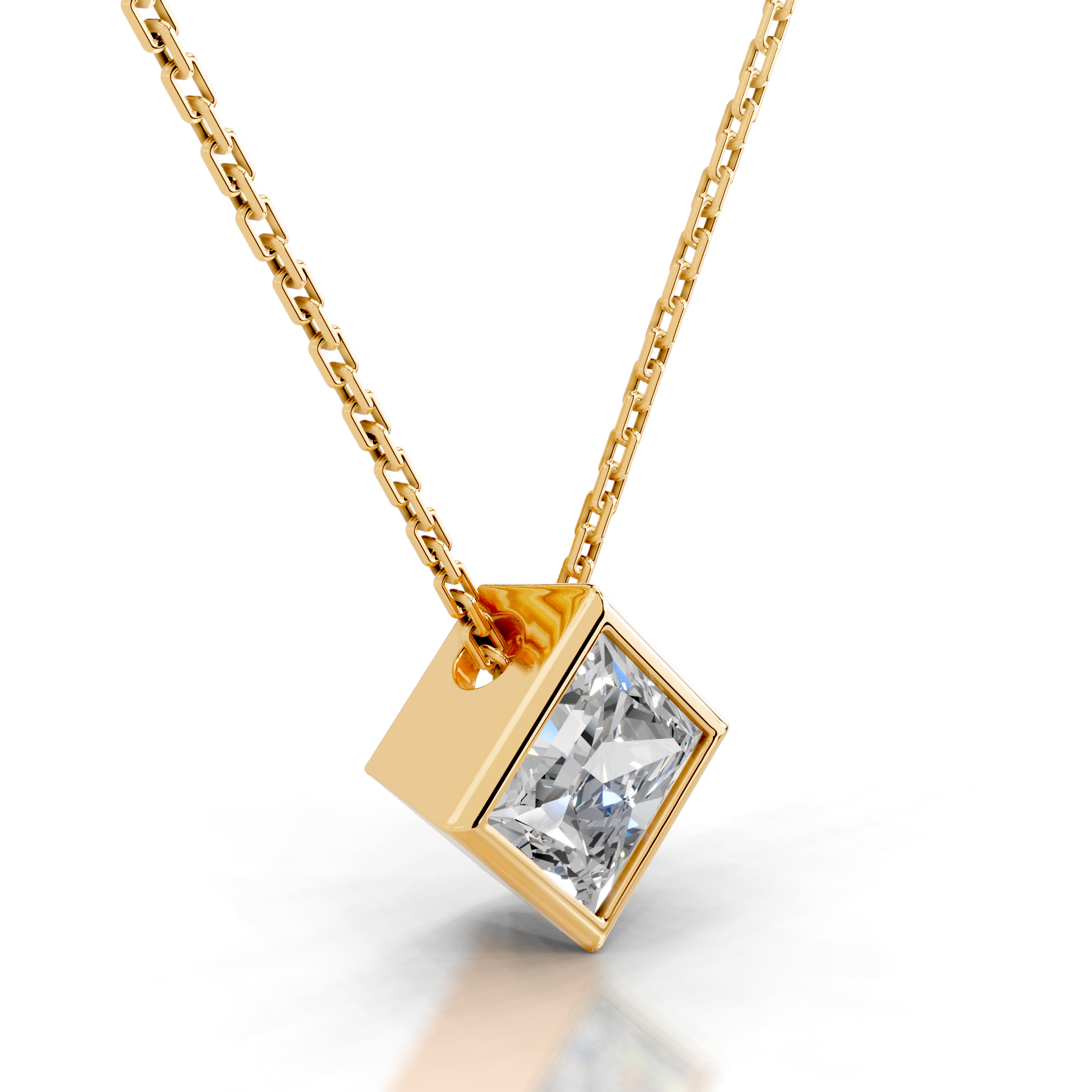 Brianna Diamond Pendant   (2 Carat) -18K Yellow Gold