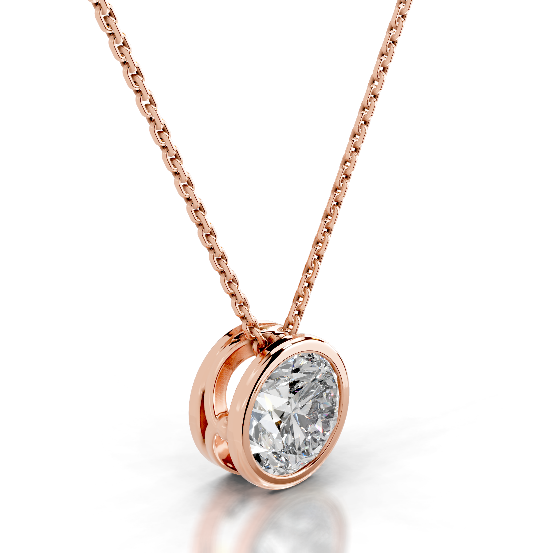 Beyonce Diamond Pendant   (2 Carat) -14K Rose Gold