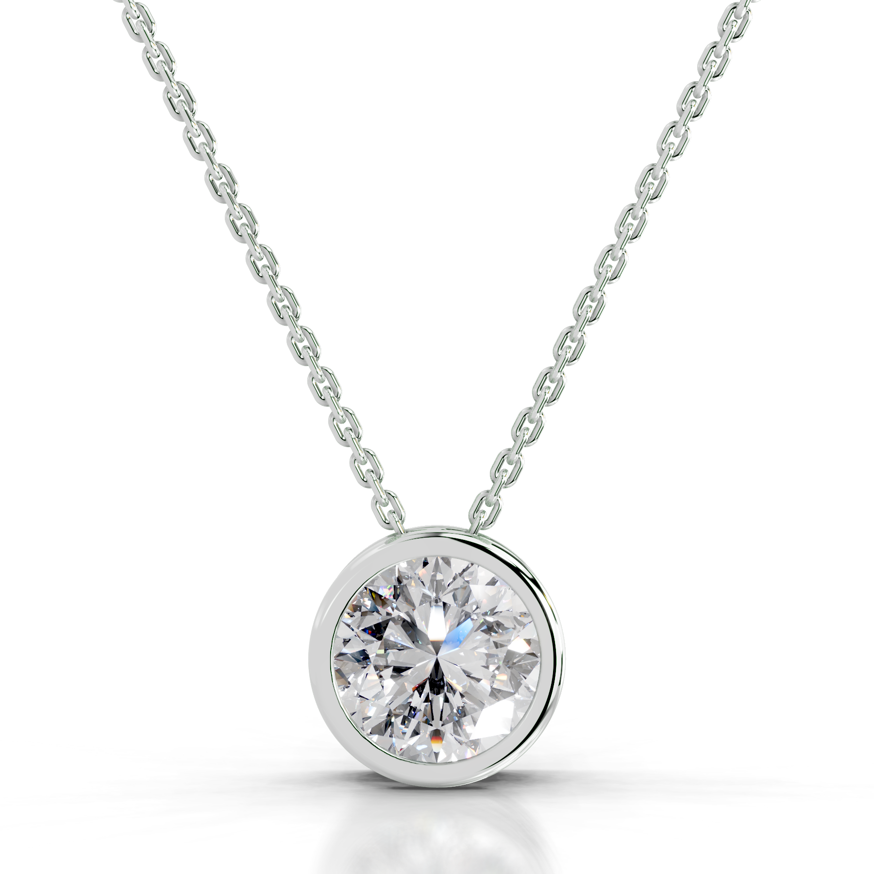 Beyonce Diamond Pendant   (2 Carat) -14K White Gold