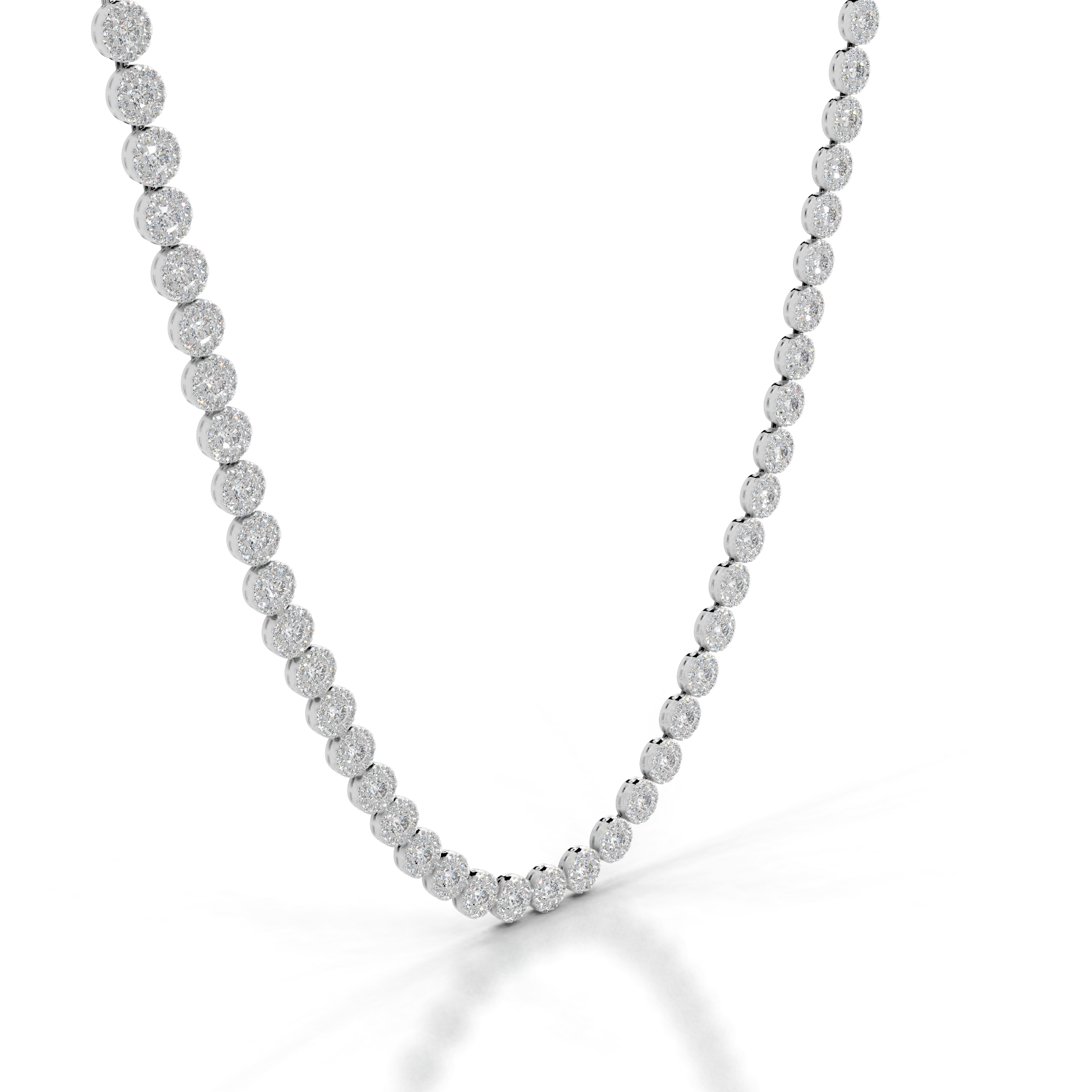 Gaynelle Diamond Tennis Collier  (10 Carat) -18K White Gold