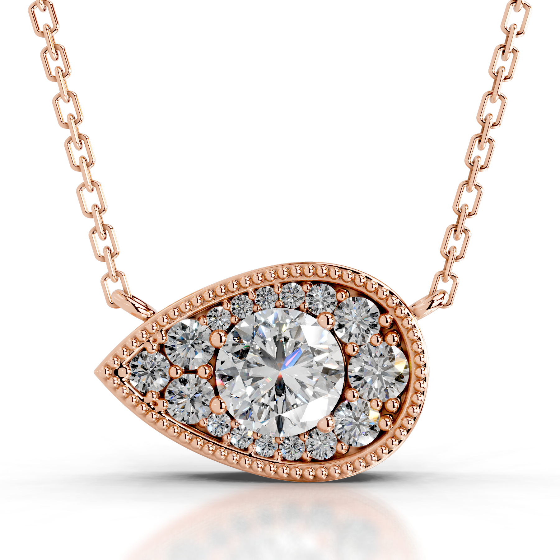 Kanesha Diamond Pendant   (3.50 Carat) -14K Rose Gold