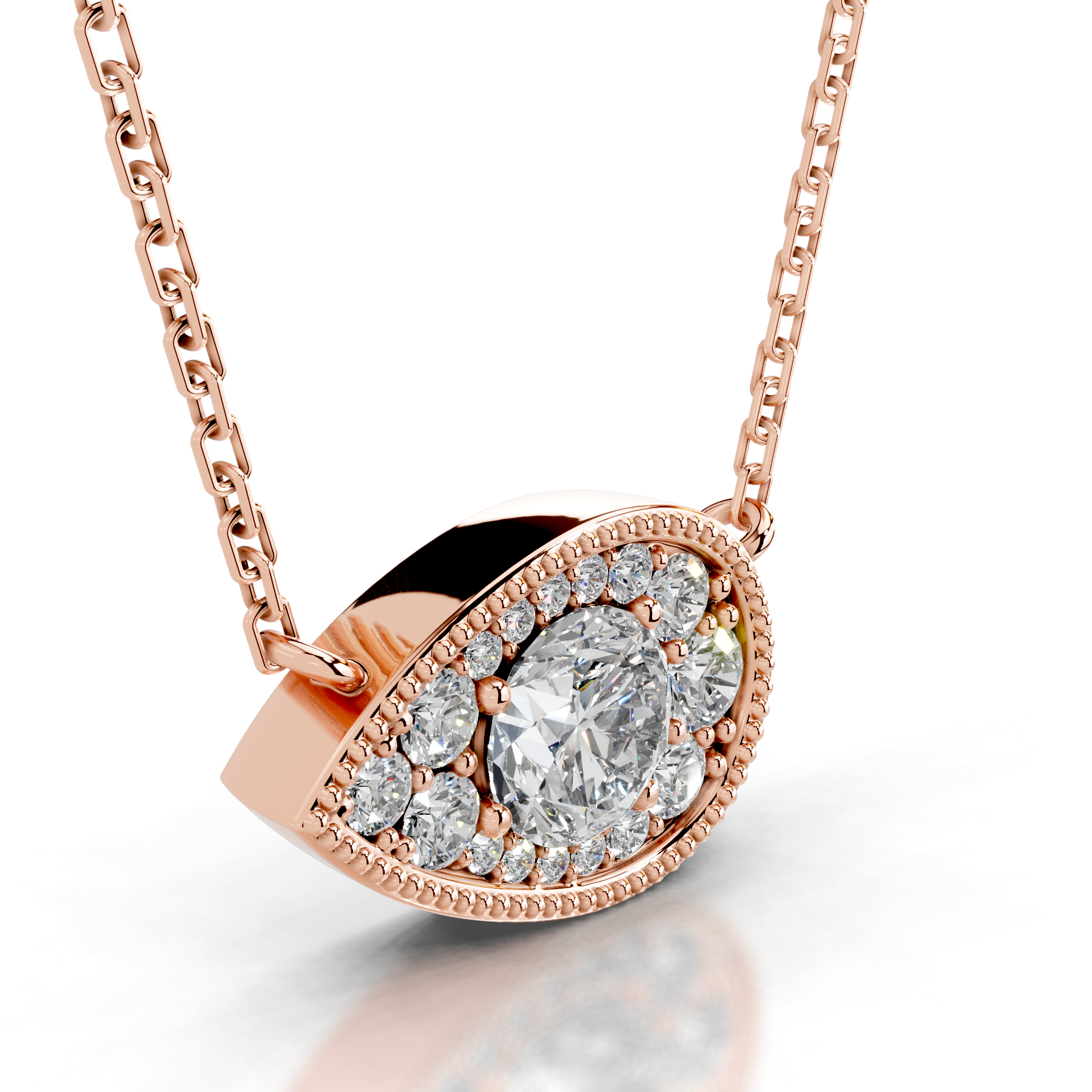 Kanesha Lab Grown Diamond Pendant   (3.50 Carat) -14K Rose Gold