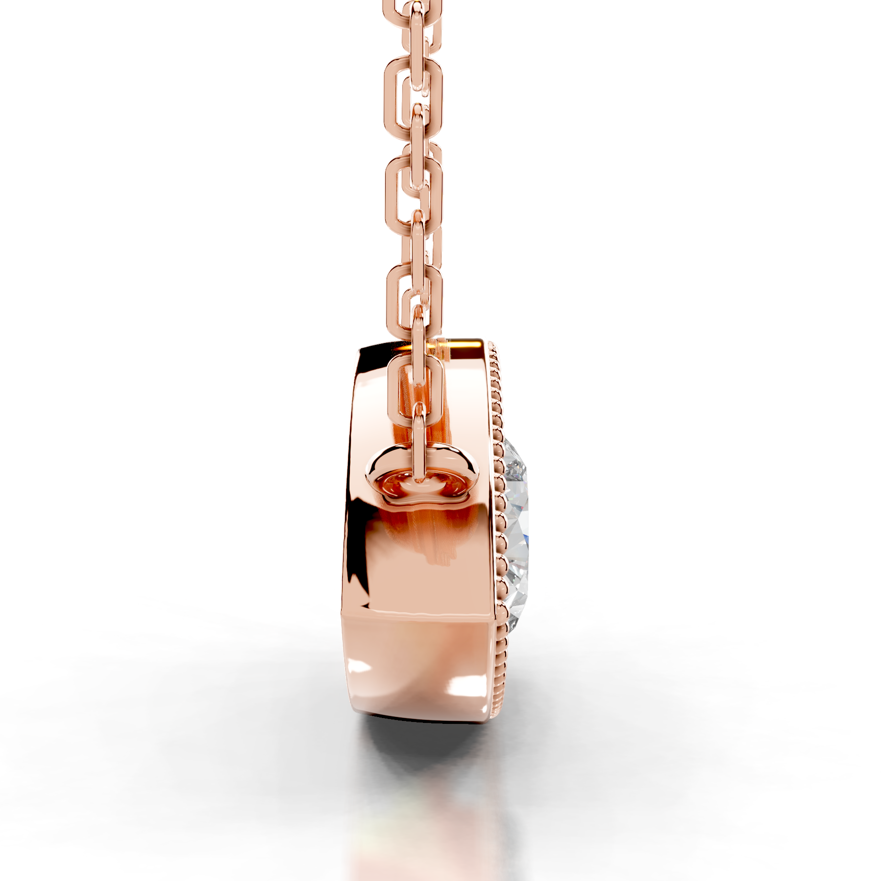 Kanesha Diamond Pendant   (3.50 Carat) -14K Rose Gold