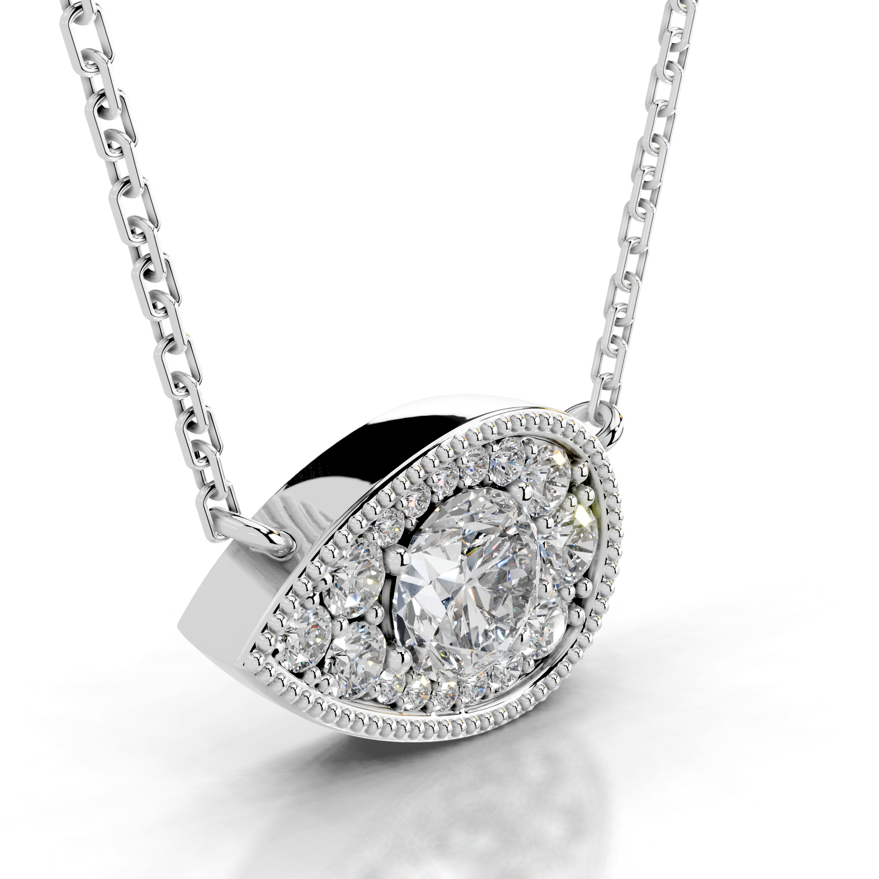 Kanesha Lab Grown Diamond Pendant   (3.50 Carat) -18K White Gold