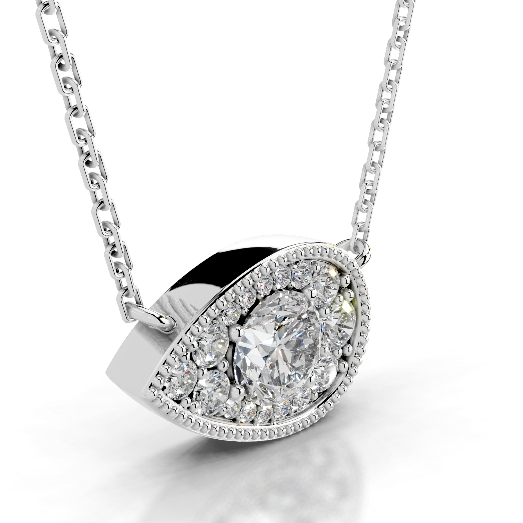 Kanesha Diamond Pendant   (3.50 Carat) -14K White Gold