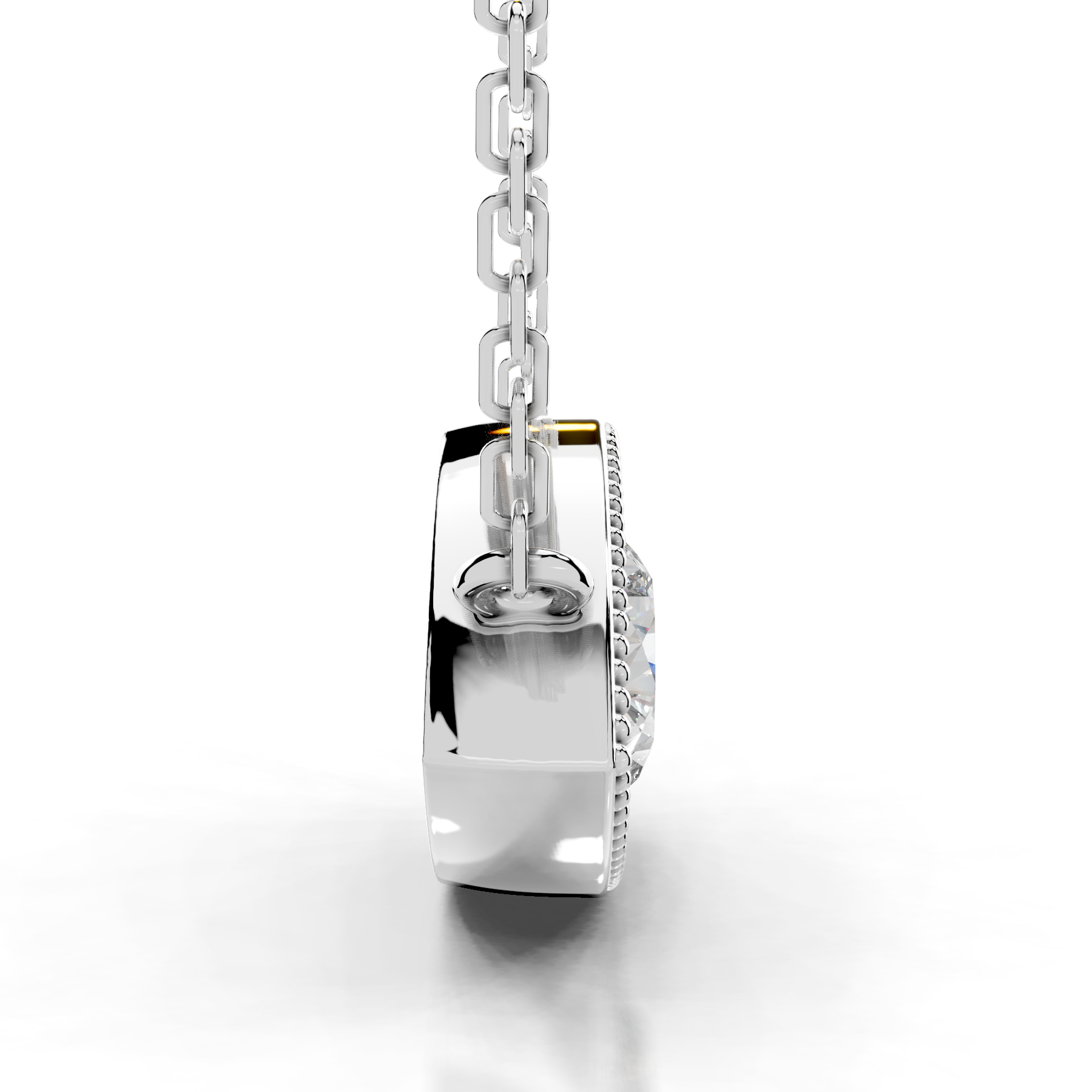 Kanesha Lab Grown Diamond Pendant   (3.50 Carat) -14K White Gold