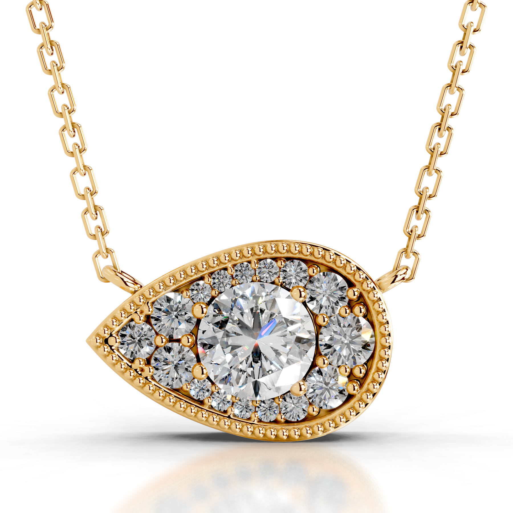 Kanesha Lab Grown Diamond Pendant   (3.50 Carat) -18K Yellow Gold