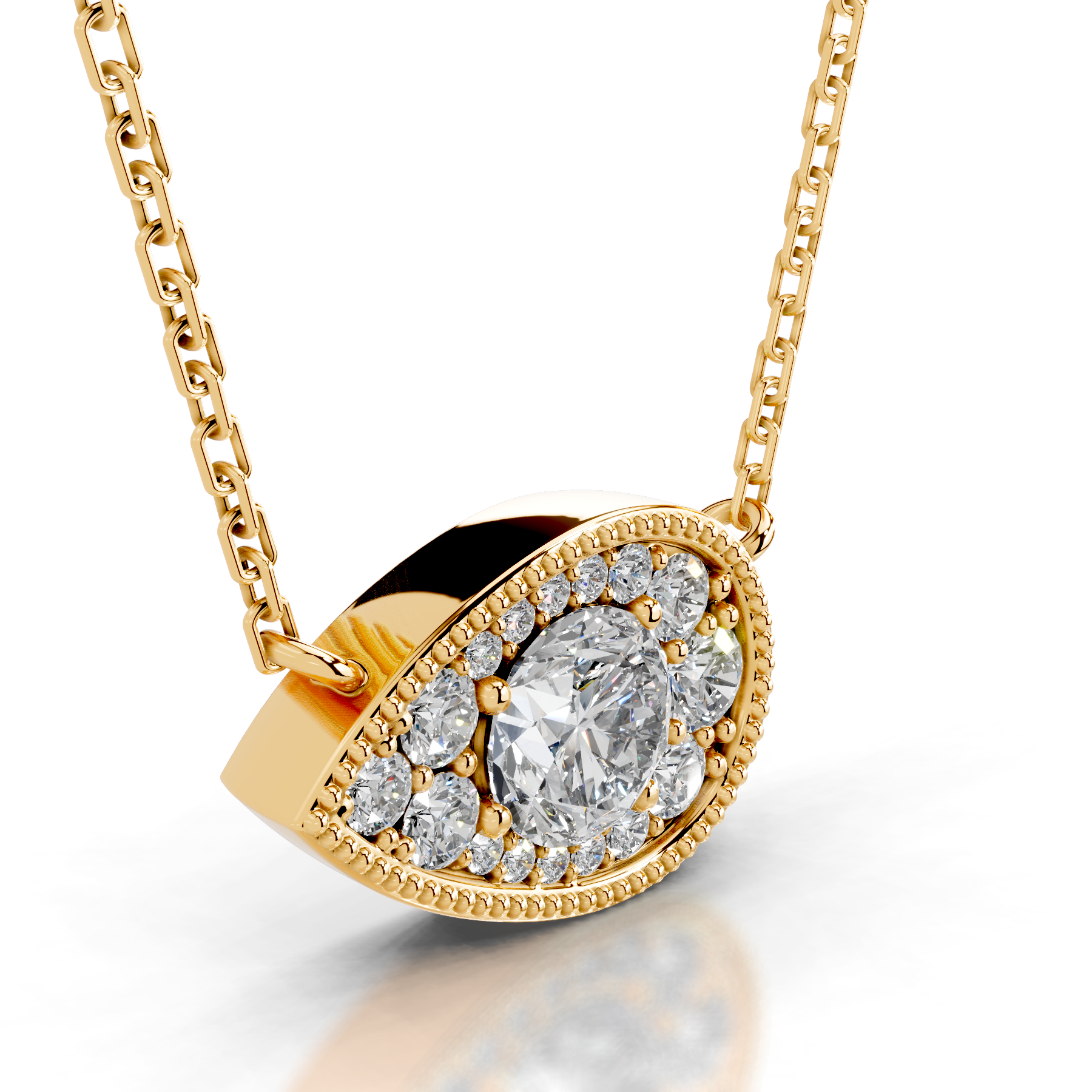 Kanesha Lab Grown Diamond Pendant   (3.50 Carat) -18K Yellow Gold