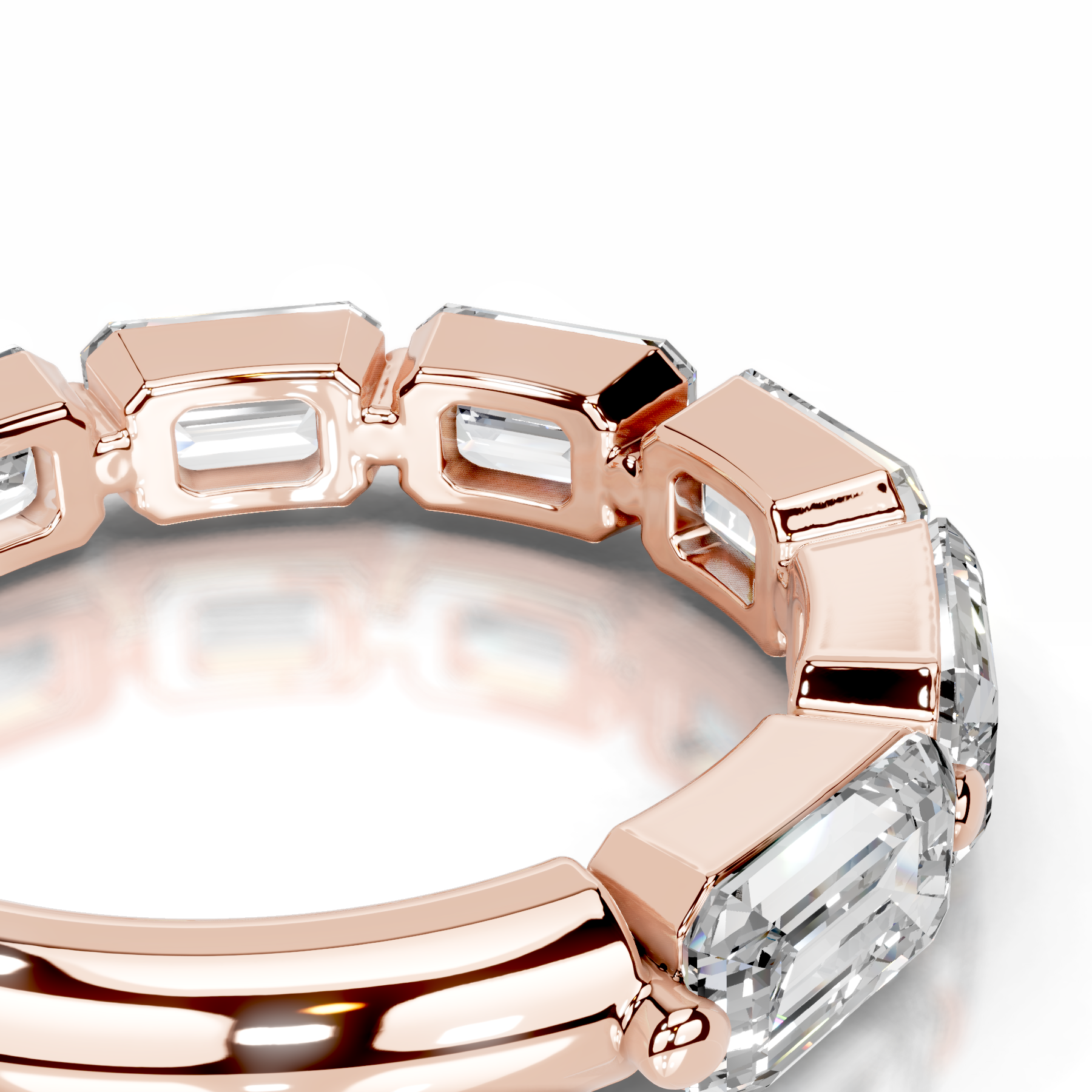 Quisha Diamond Wedding Ring   (2 Carat) -14K Rose Gold
