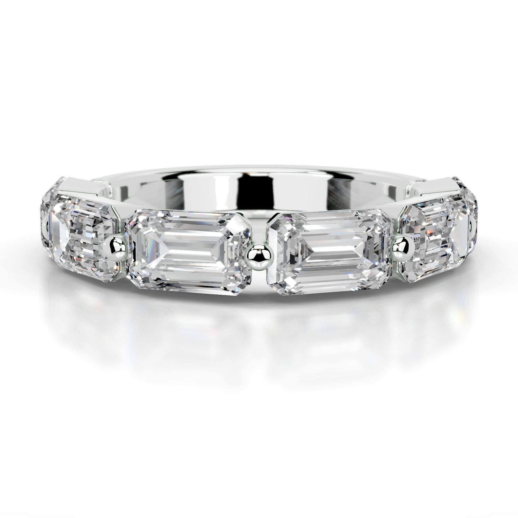 Quisha Lab Grown Diamond Wedding Ring   (2 Carat) -14K White Gold