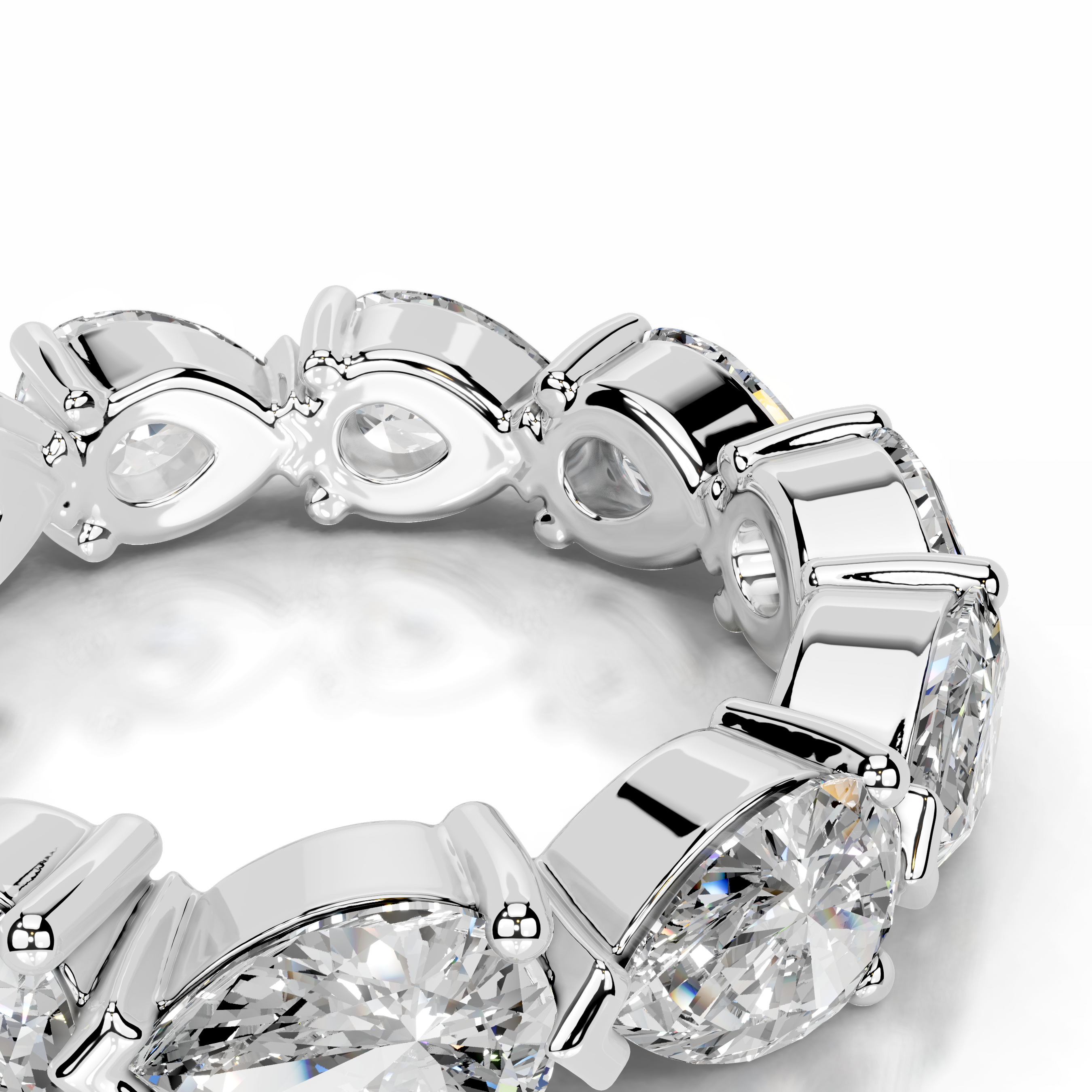 Tyrell Diamond Wedding Ring   (4.50 Carat) -18K White Gold
