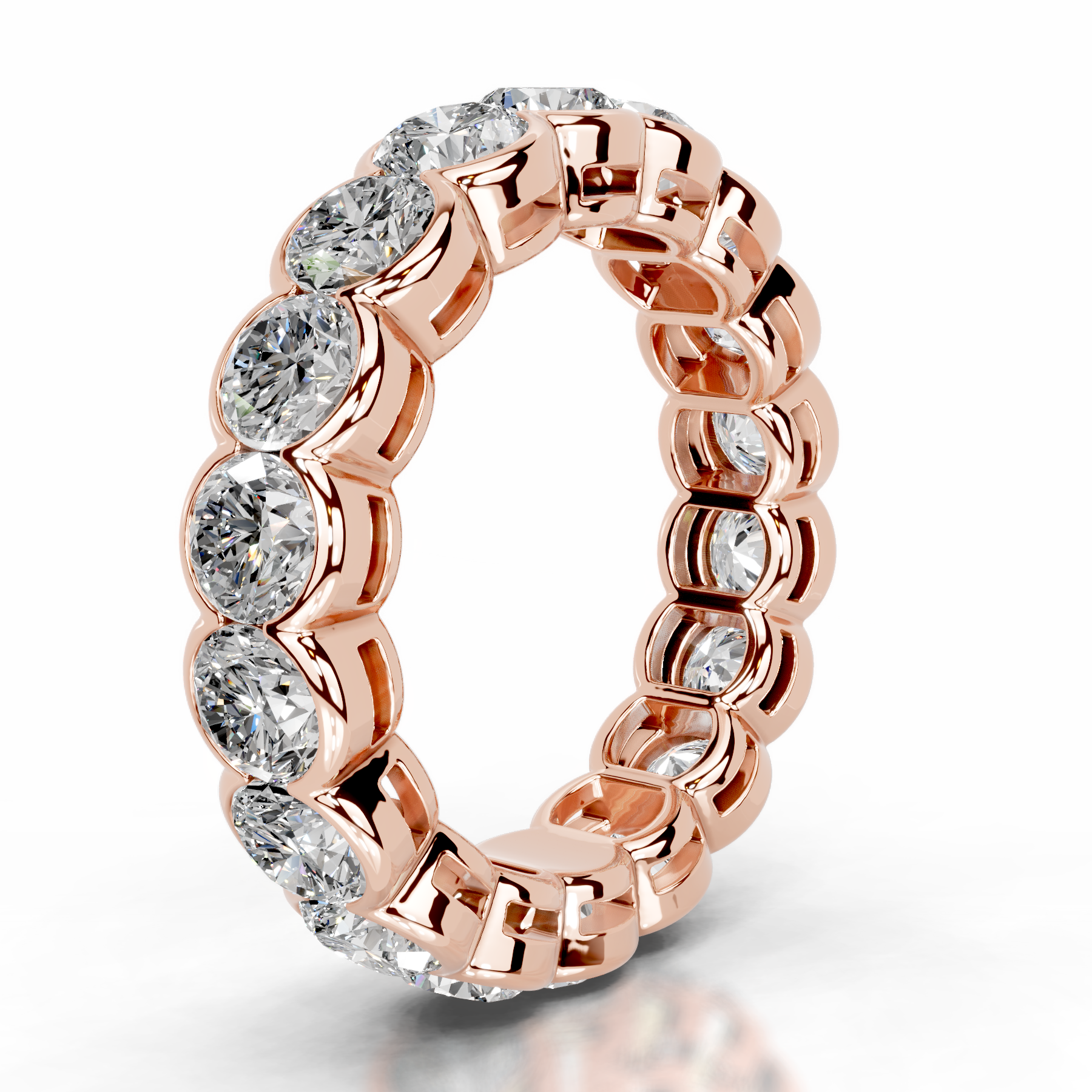 Velinda Diamond Wedding Ring   (4 Carat) -14K Rose Gold