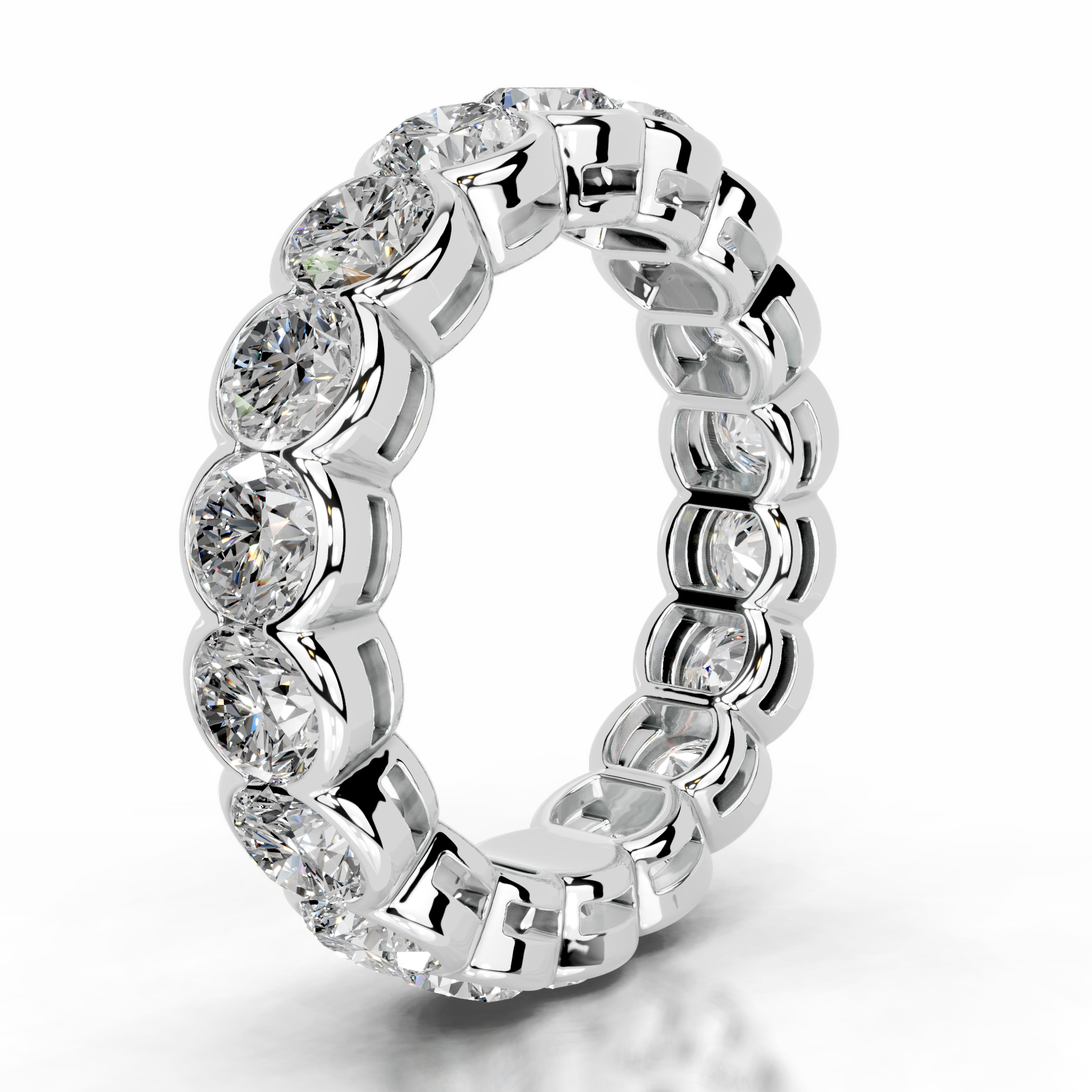 Velinda Lab Grown Diamond Wedding Ring   (4 Carat) -18K White Gold