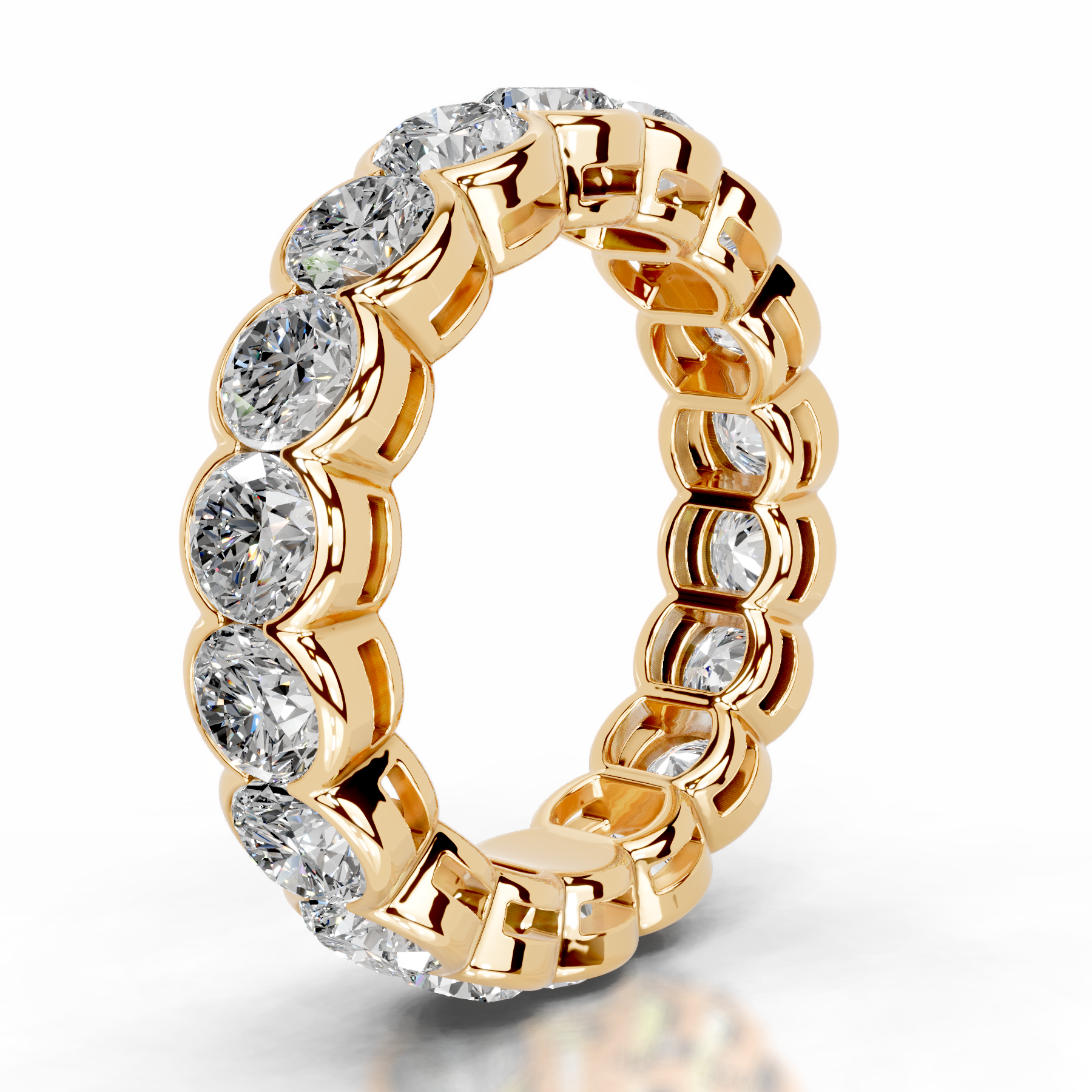 Velinda Lab Grown Diamond Wedding Ring   (4 Carat) -18K Yellow Gold