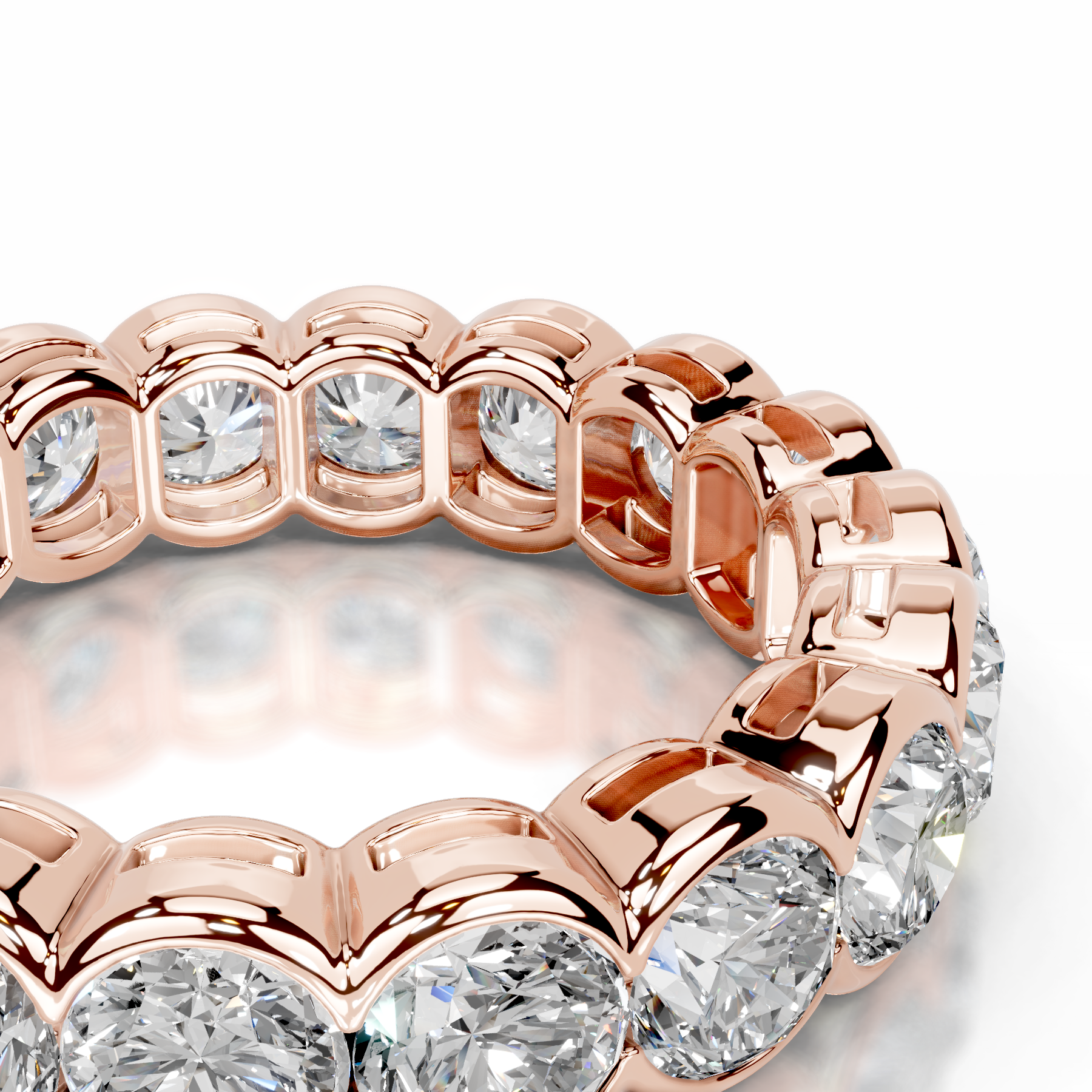 Velinda Lab Grown Diamond Wedding Ring   (4 Carat) -14K Rose Gold