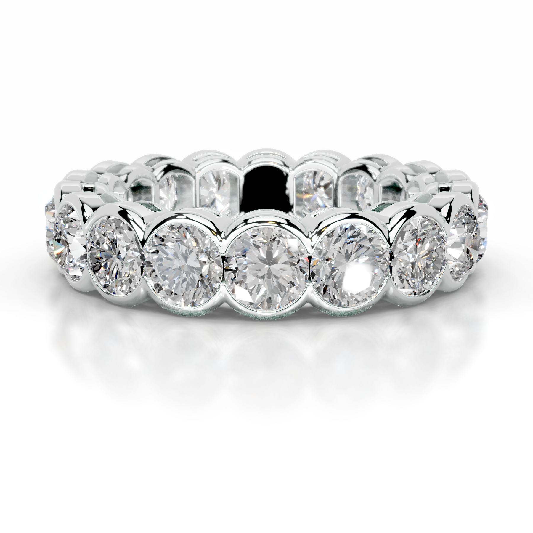 Velinda Lab Grown Diamond Wedding Ring   (4 Carat) -14K White Gold