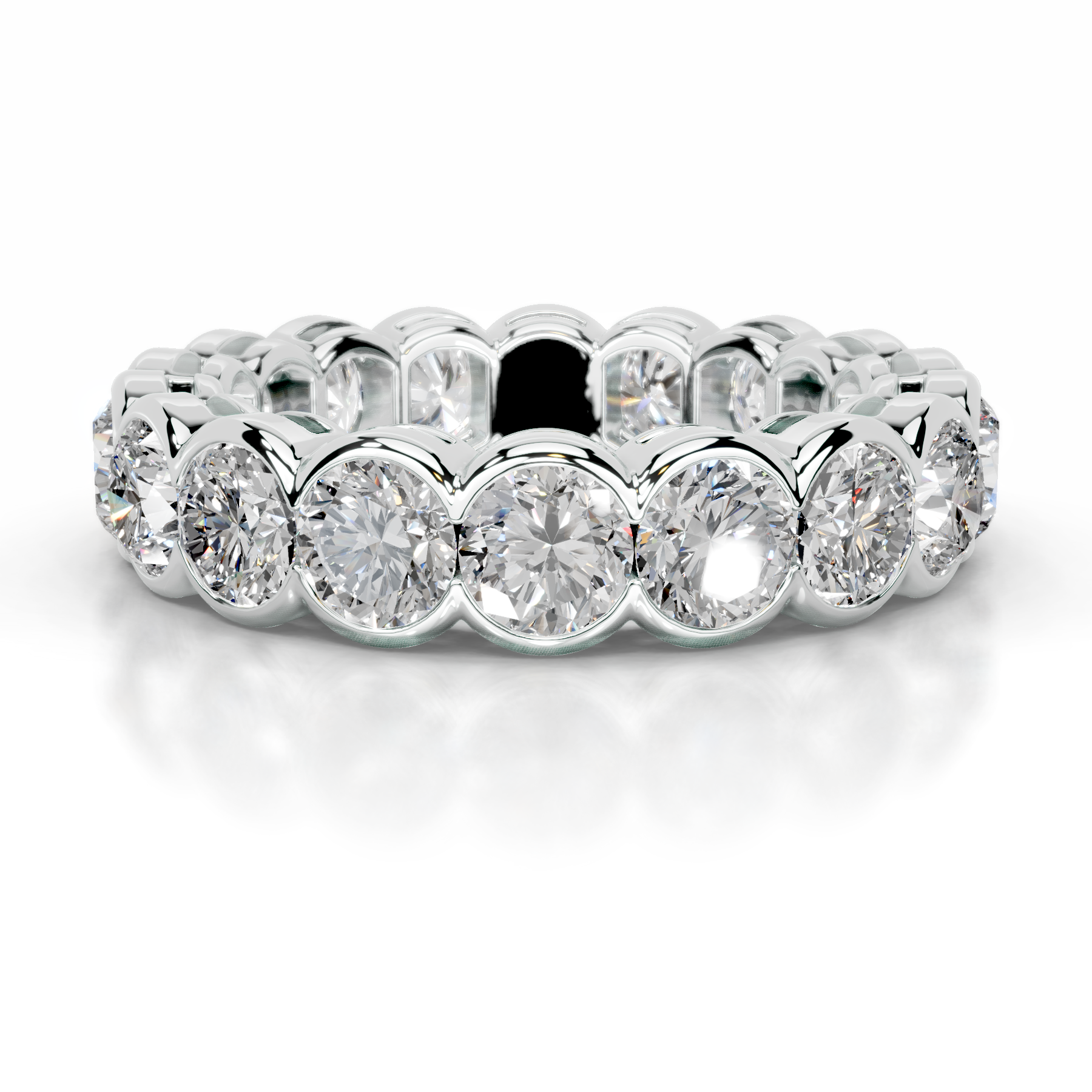 Velinda Lab Grown Diamond Wedding Ring   (4 Carat) -18K White Gold