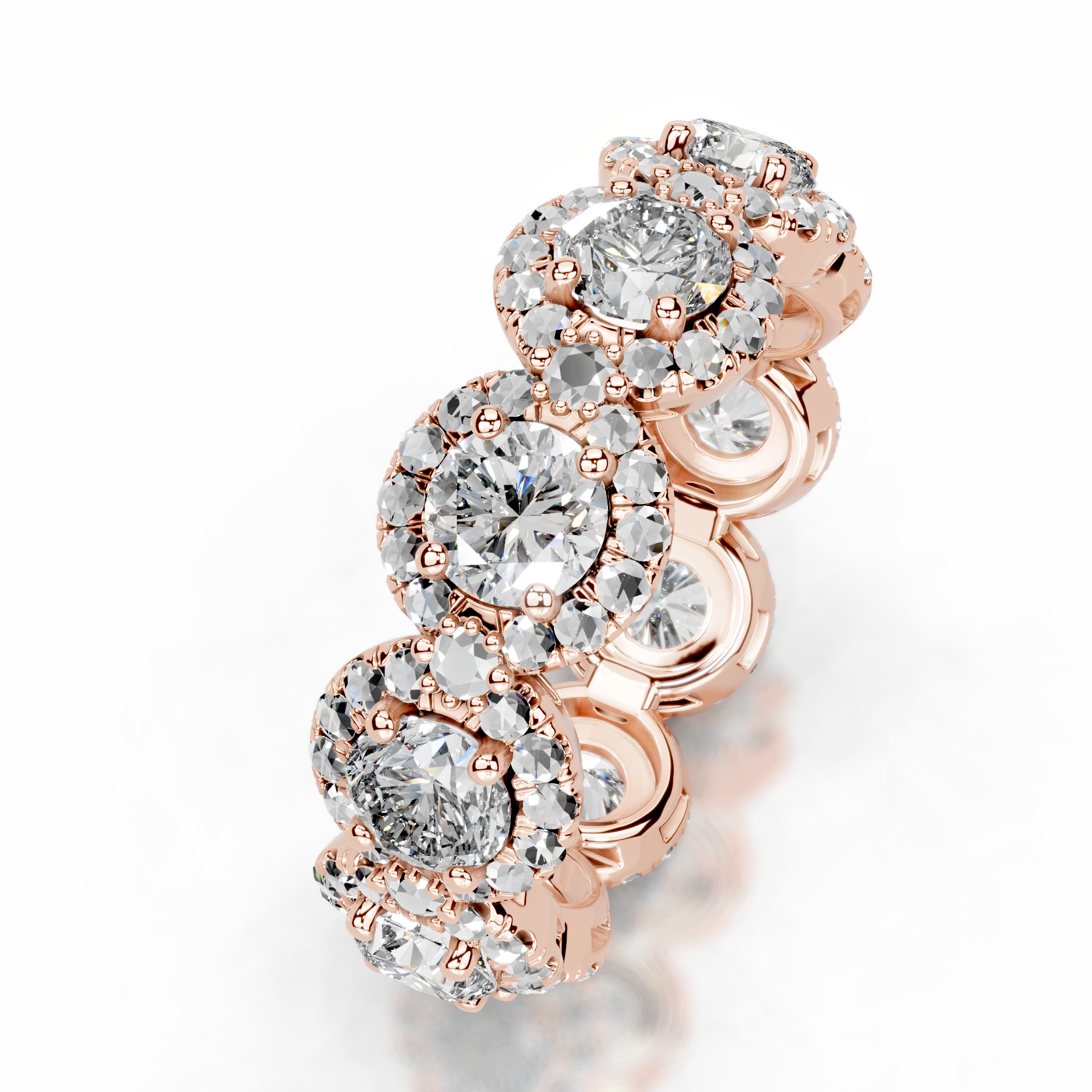 Londyn Diamond Halo Wedding Ring   (3.20 Carat) -14K Rose Gold