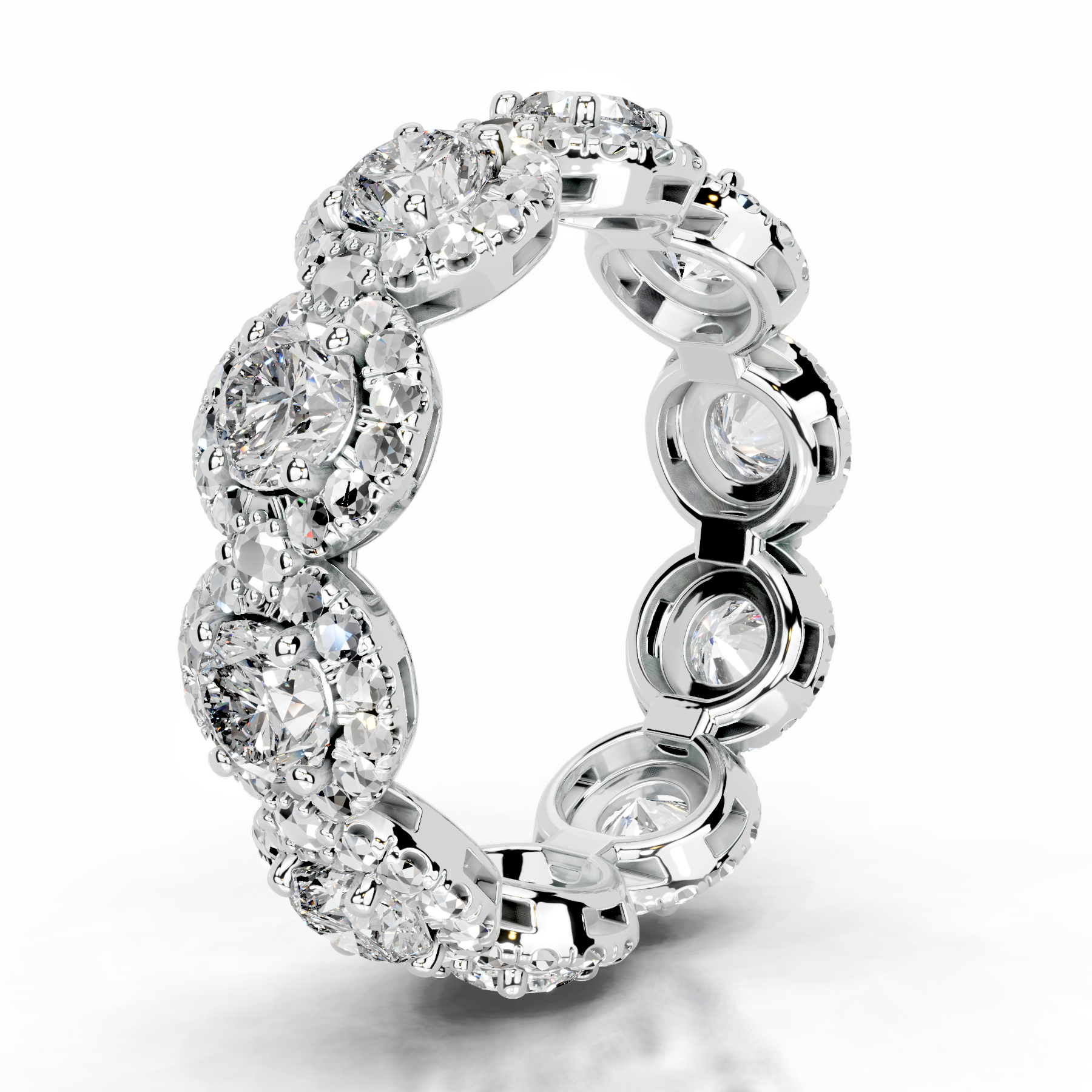 Londyn Lab Grown Diamond Halo Wedding Ring   (3.20 Carat) -14K White Gold