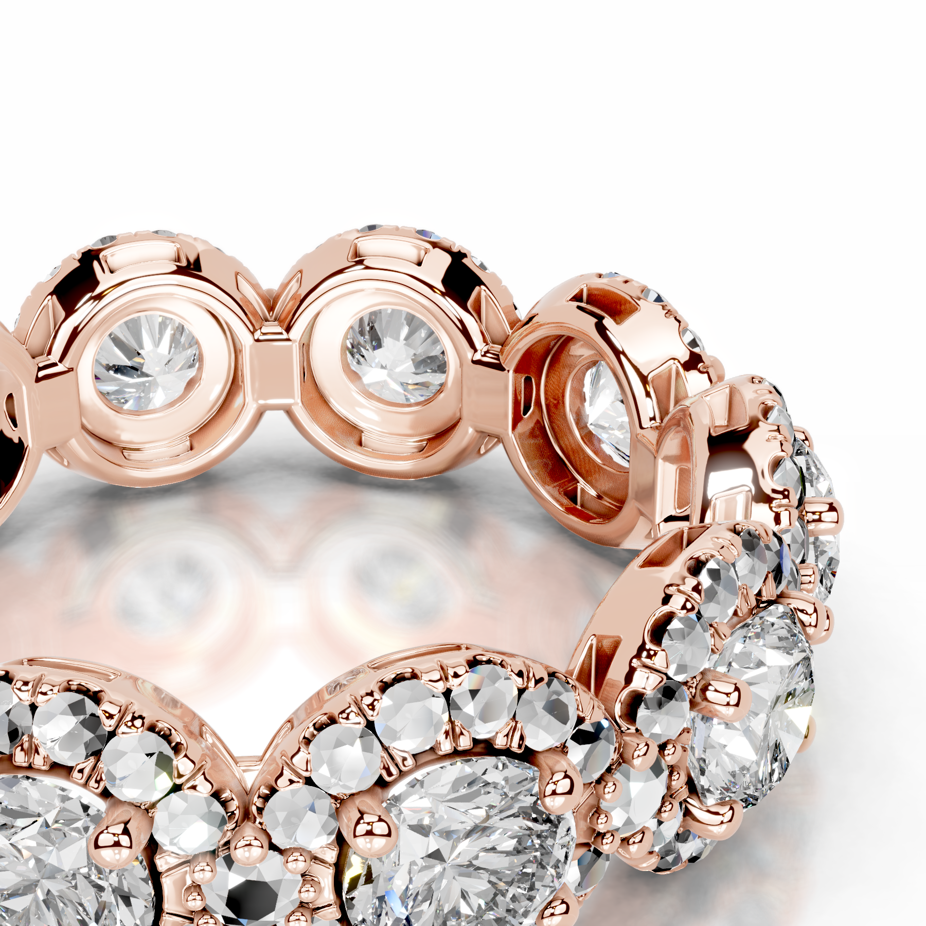 Londyn Diamond Halo Wedding Ring   (3.20 Carat) -14K Rose Gold