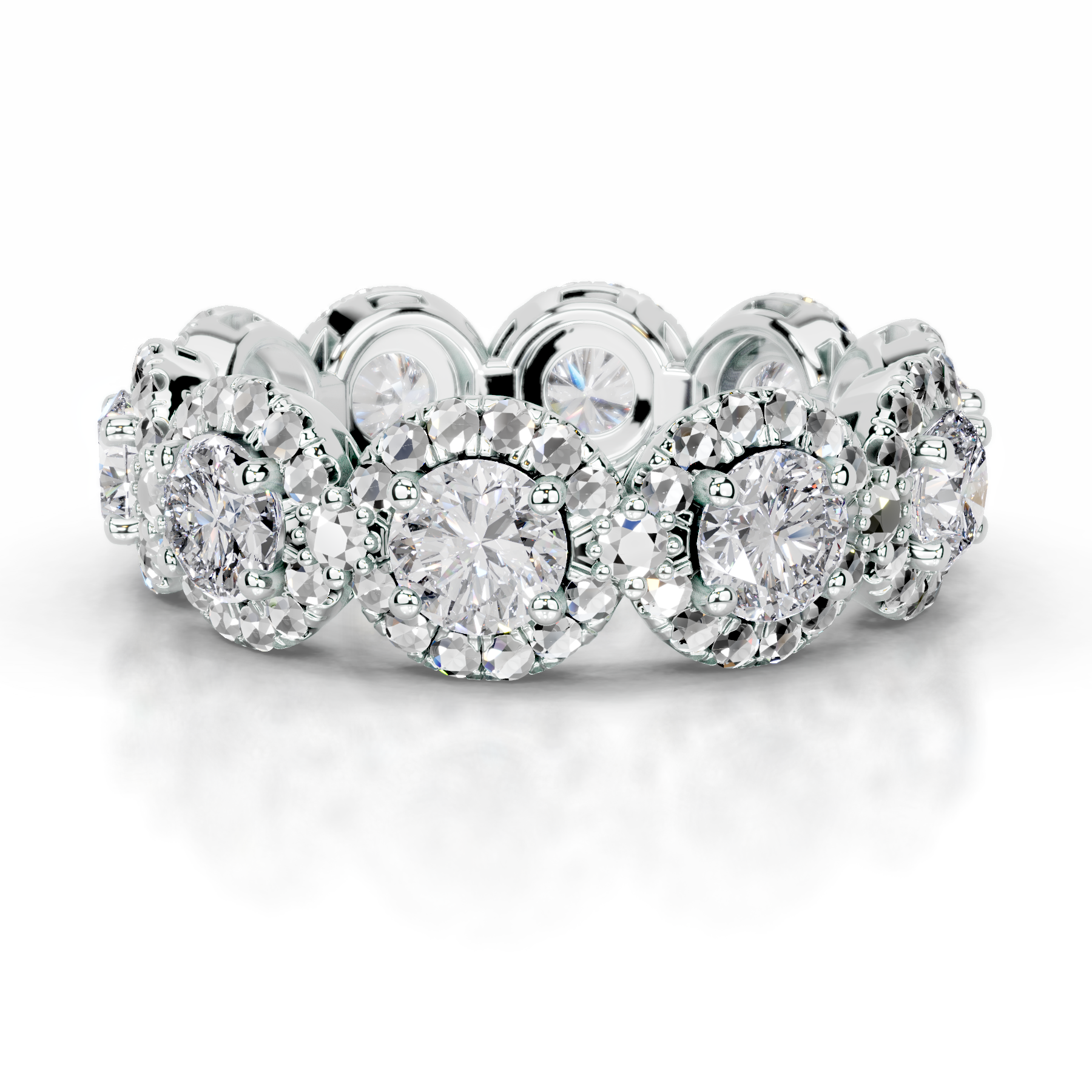 Londyn Lab Grown Diamond Halo Wedding Ring   (3.20 Carat) -14K White Gold