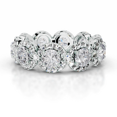 Londyn Lab Grown Diamond Halo Wedding Ring (3.20 Carat) -14K White Gold