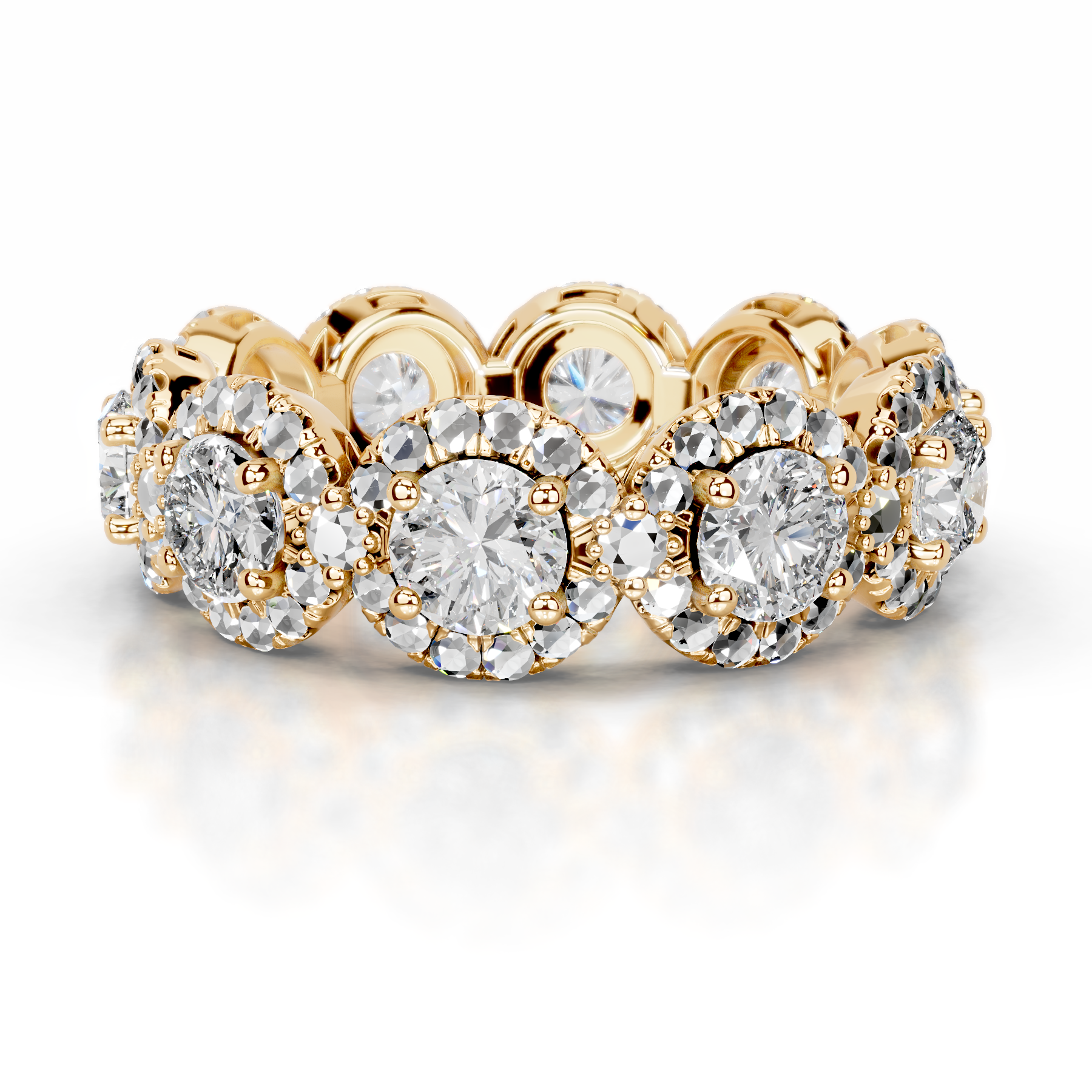 Londyn Lab Grown Diamond Halo Wedding Ring   (3.20 Carat) -18K Yellow Gold