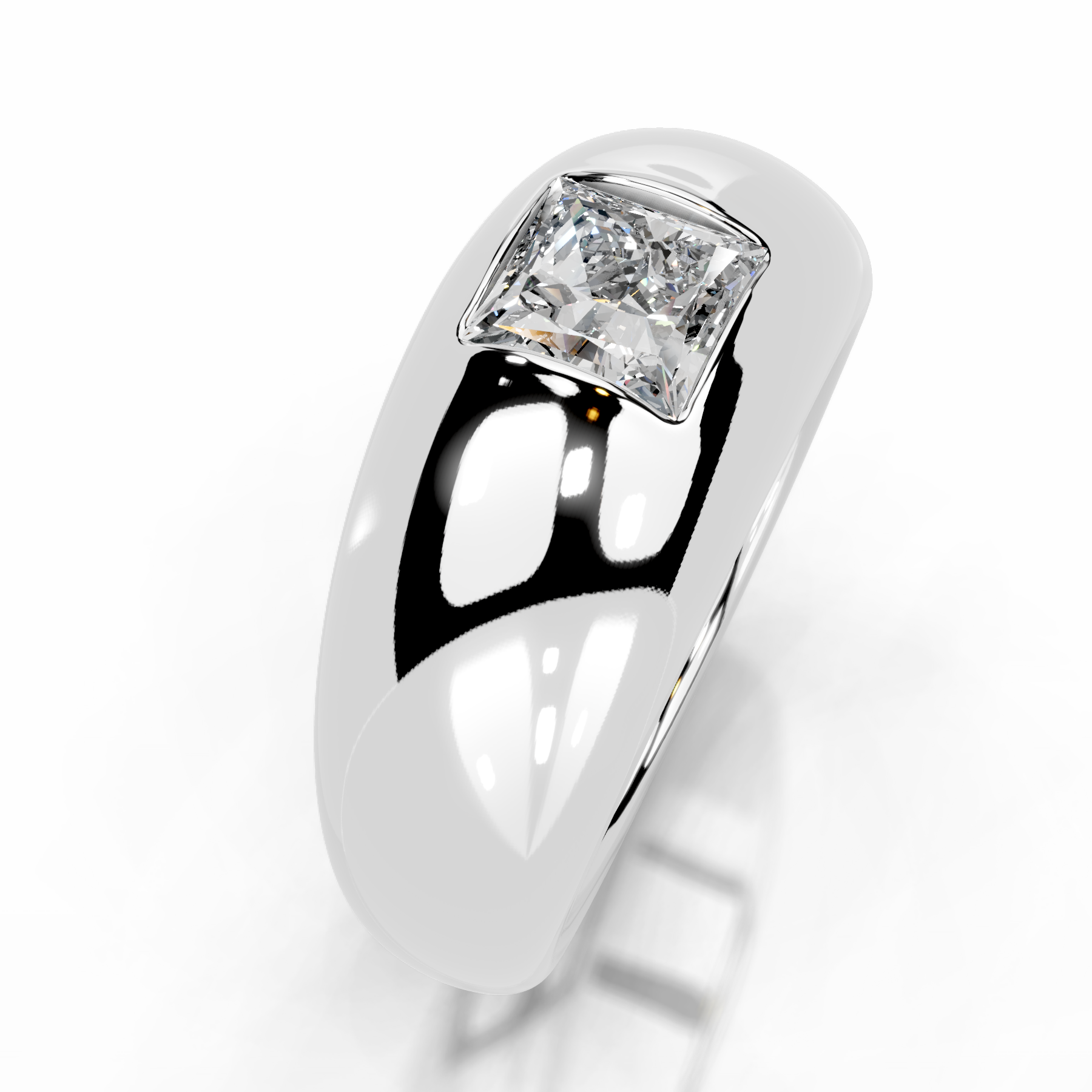 Aaliyah Diamond Engagement Ring   (1 Carat) -18K White Gold