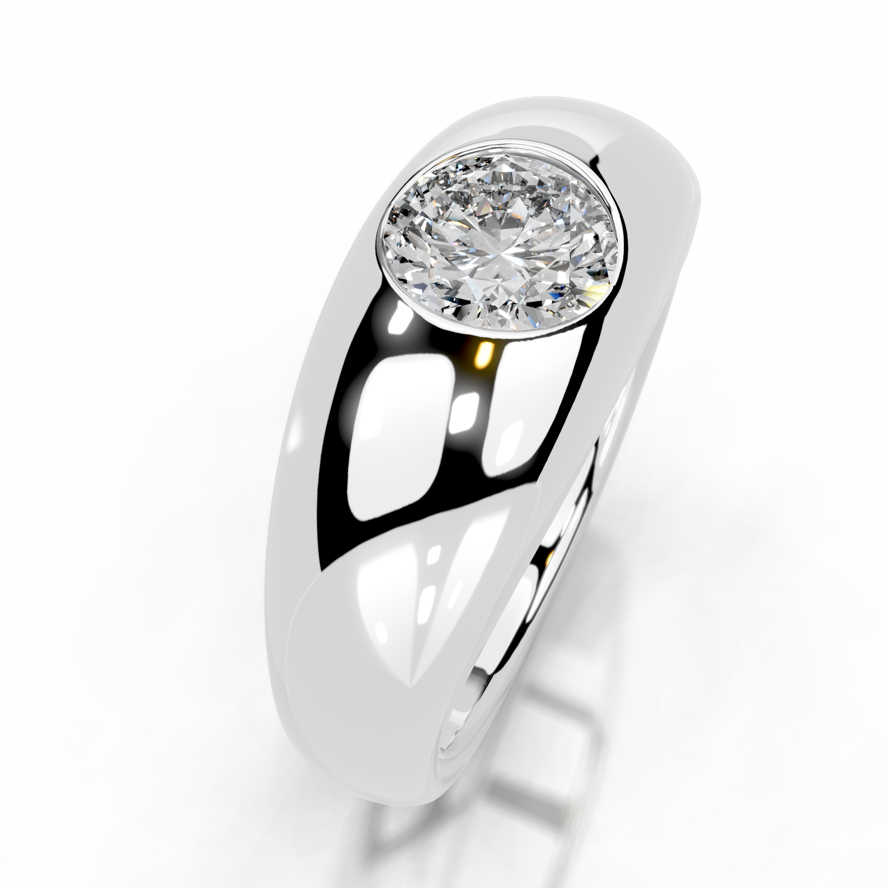 Jayla Diamond Engagement Ring   (1 Carat) -18K White Gold