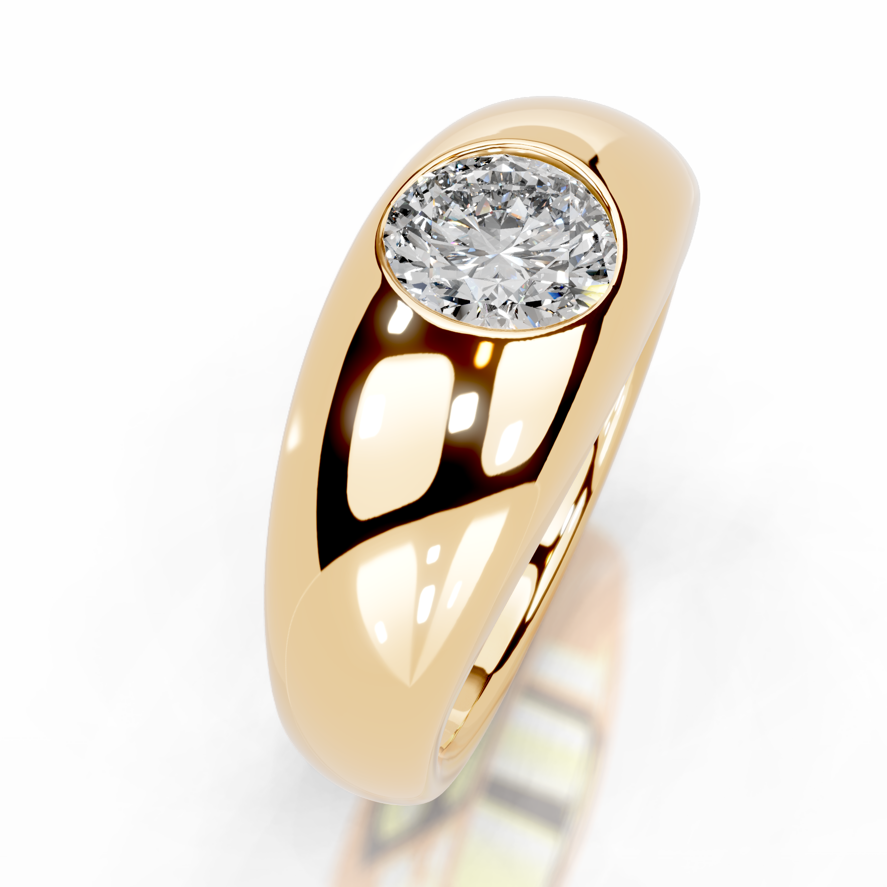 Jayla Diamond Engagement Ring   (1 Carat) -18K Yellow Gold