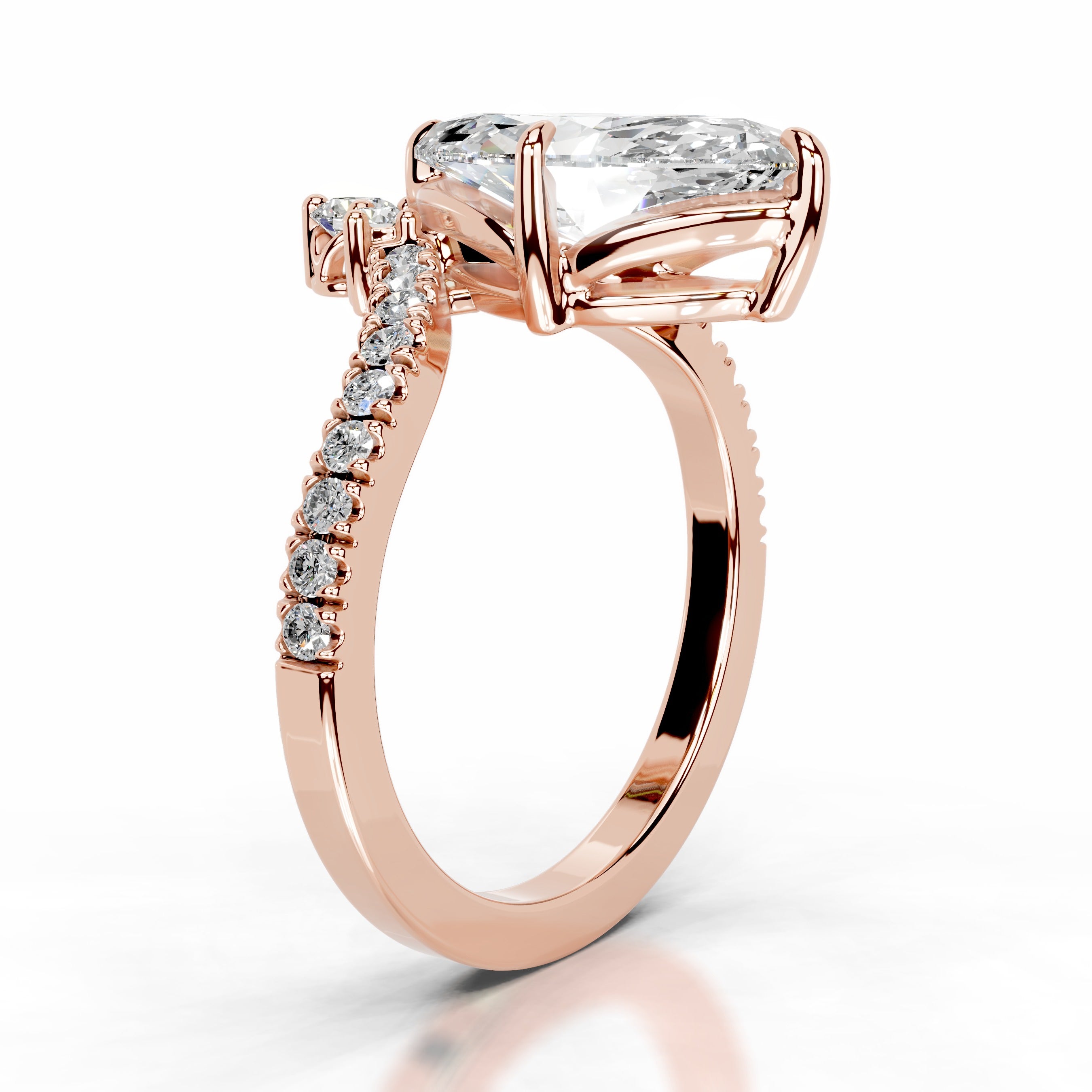 Tia Diamond Engagement Ring - 14K Rose Gold