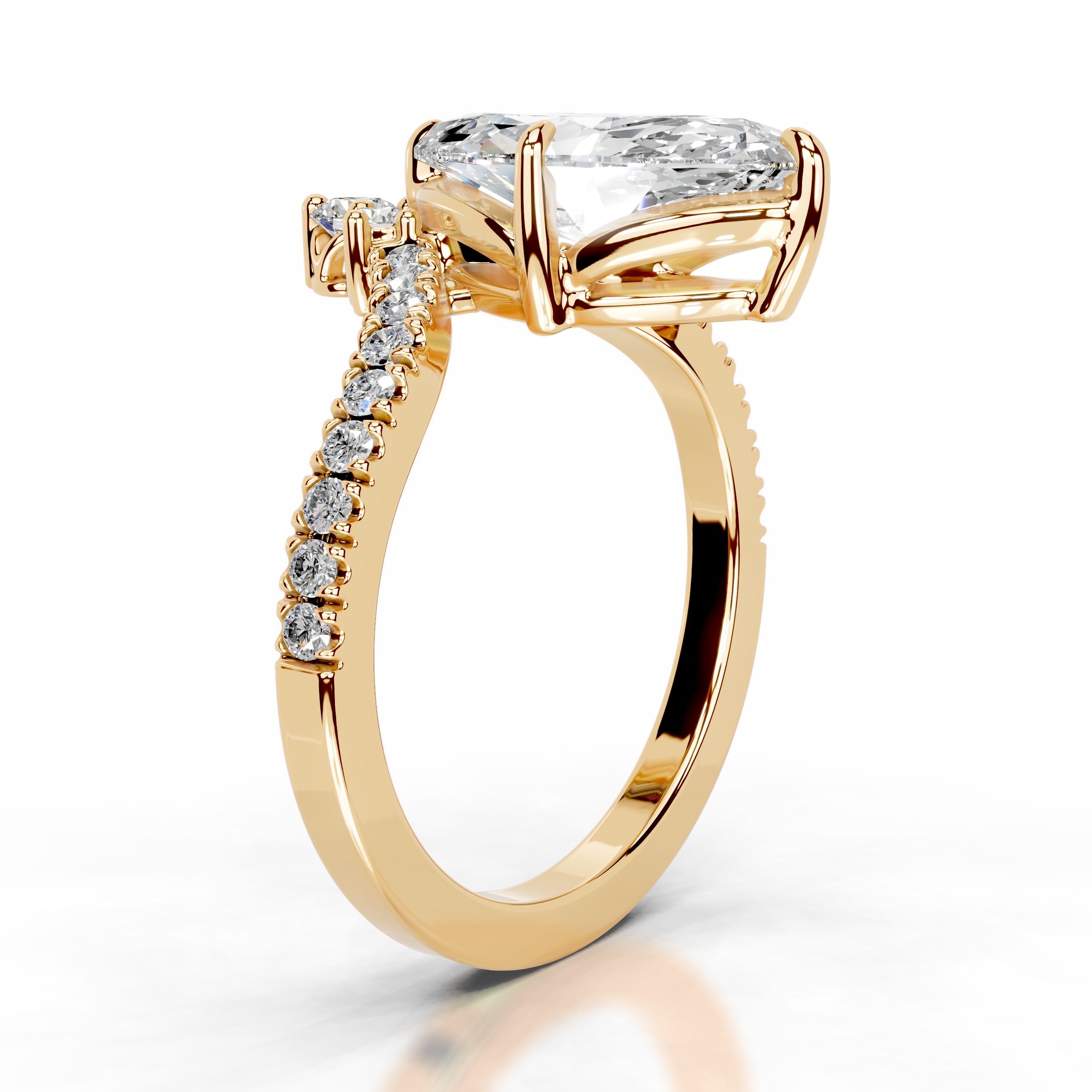 Tia Diamond Engagement Ring - 18K Yellow Gold