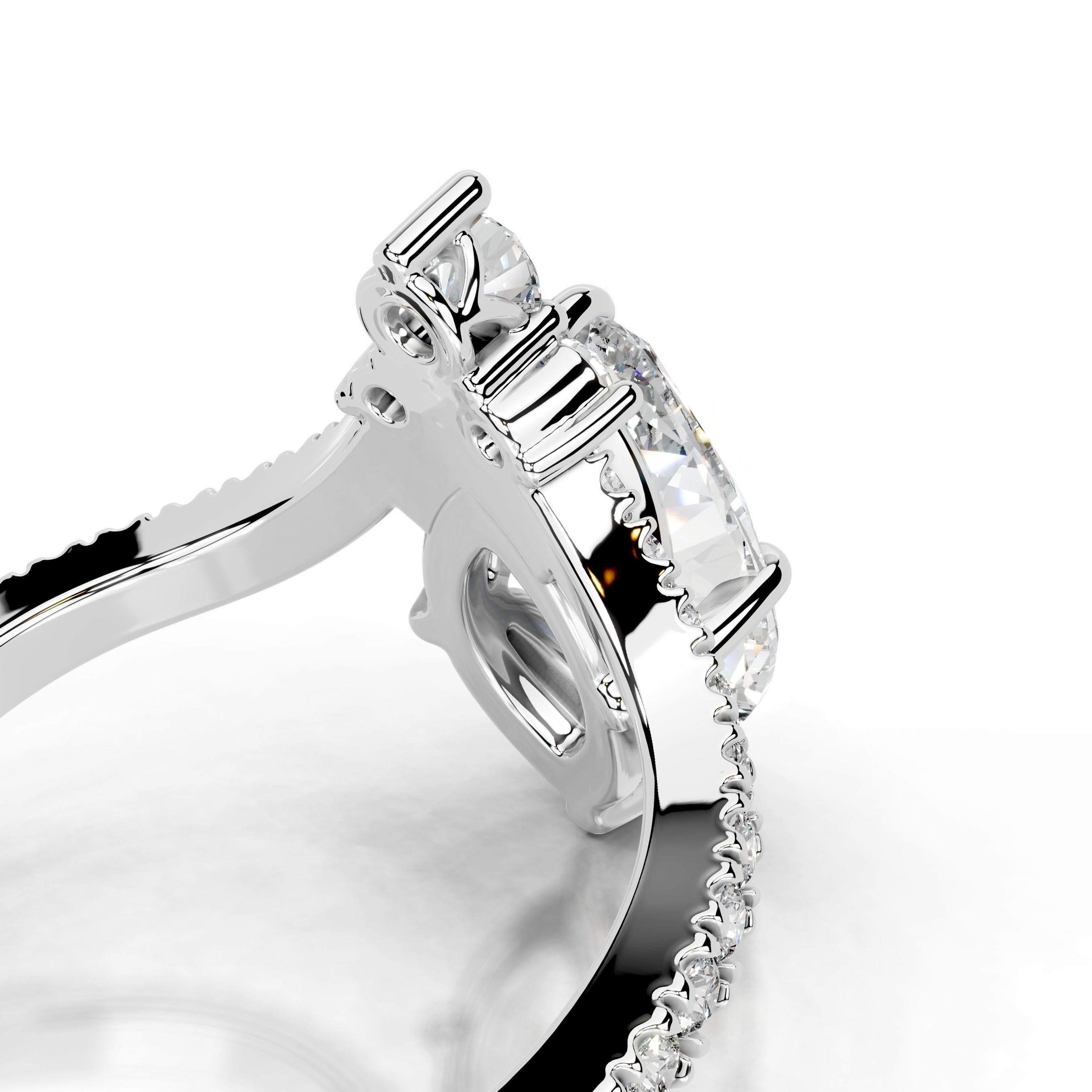 Tia Diamond Engagement Ring - 18K White Gold