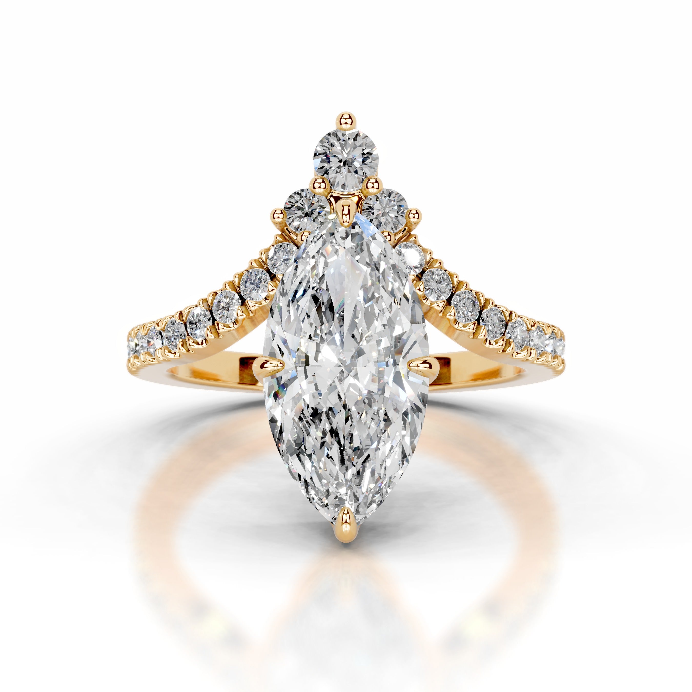 Tia Diamond Engagement Ring - 18K Yellow Gold