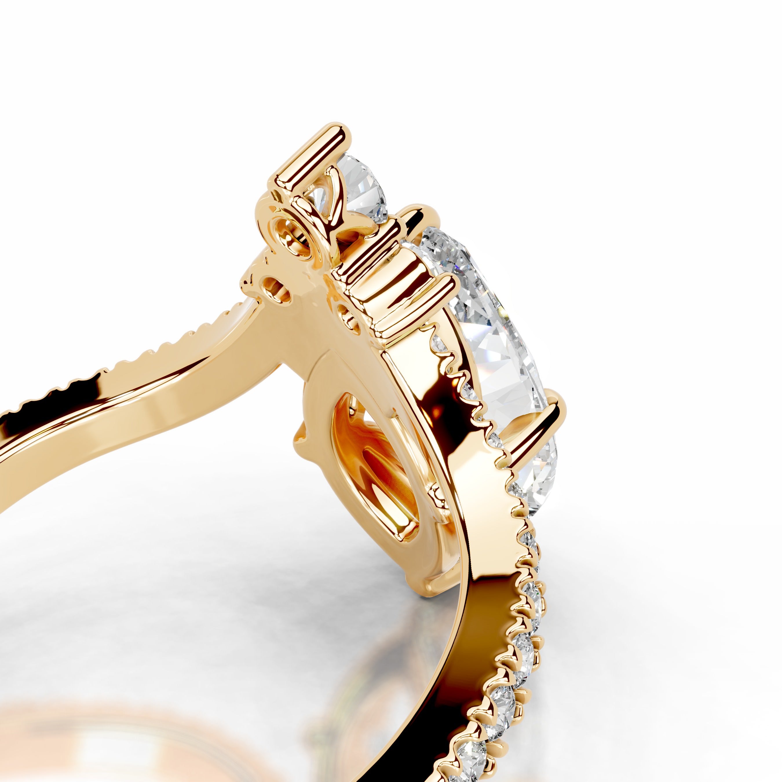 Tia Diamond Engagement Ring - 18K Yellow Gold