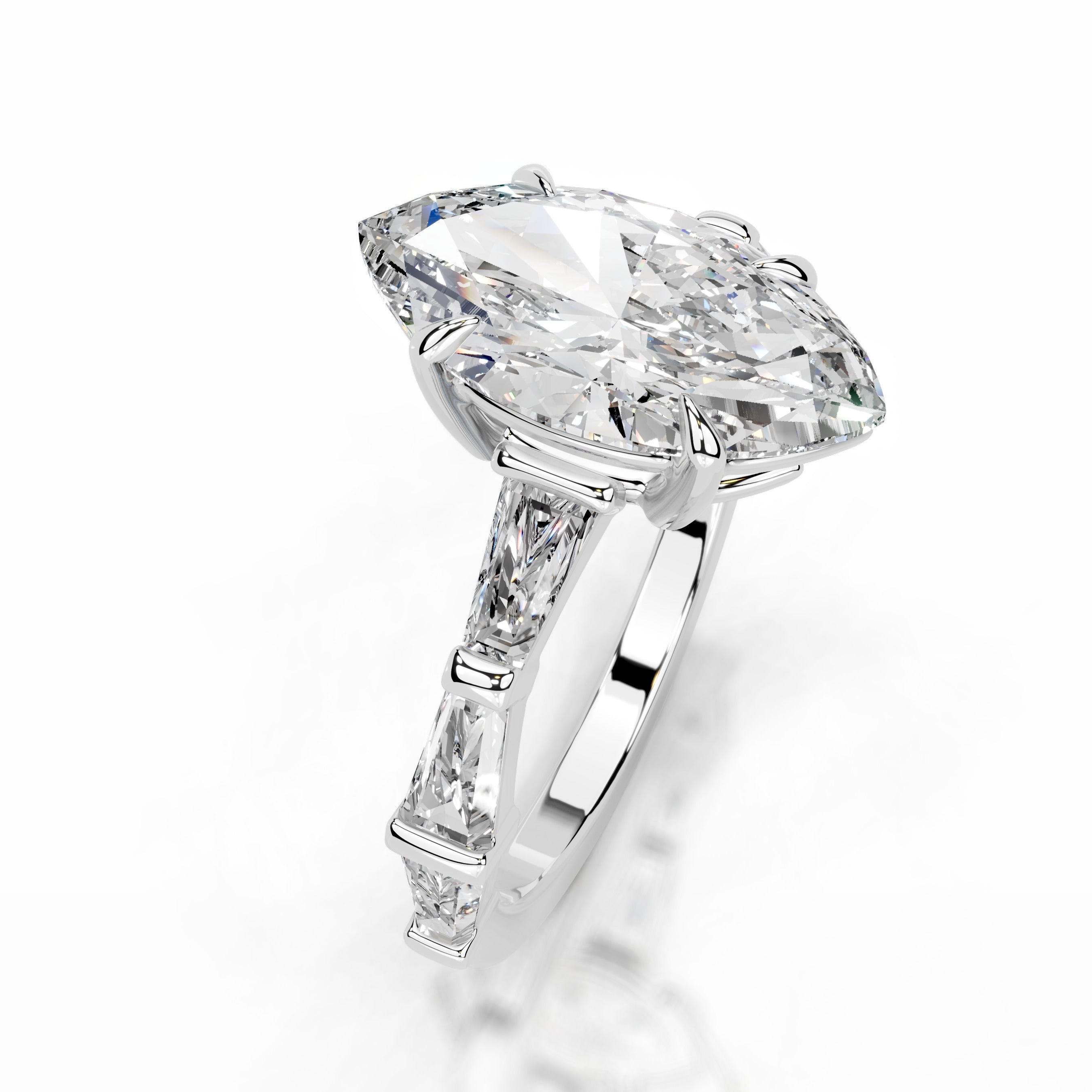 Nidia Diamond Engagement Ring - 18K White Gold